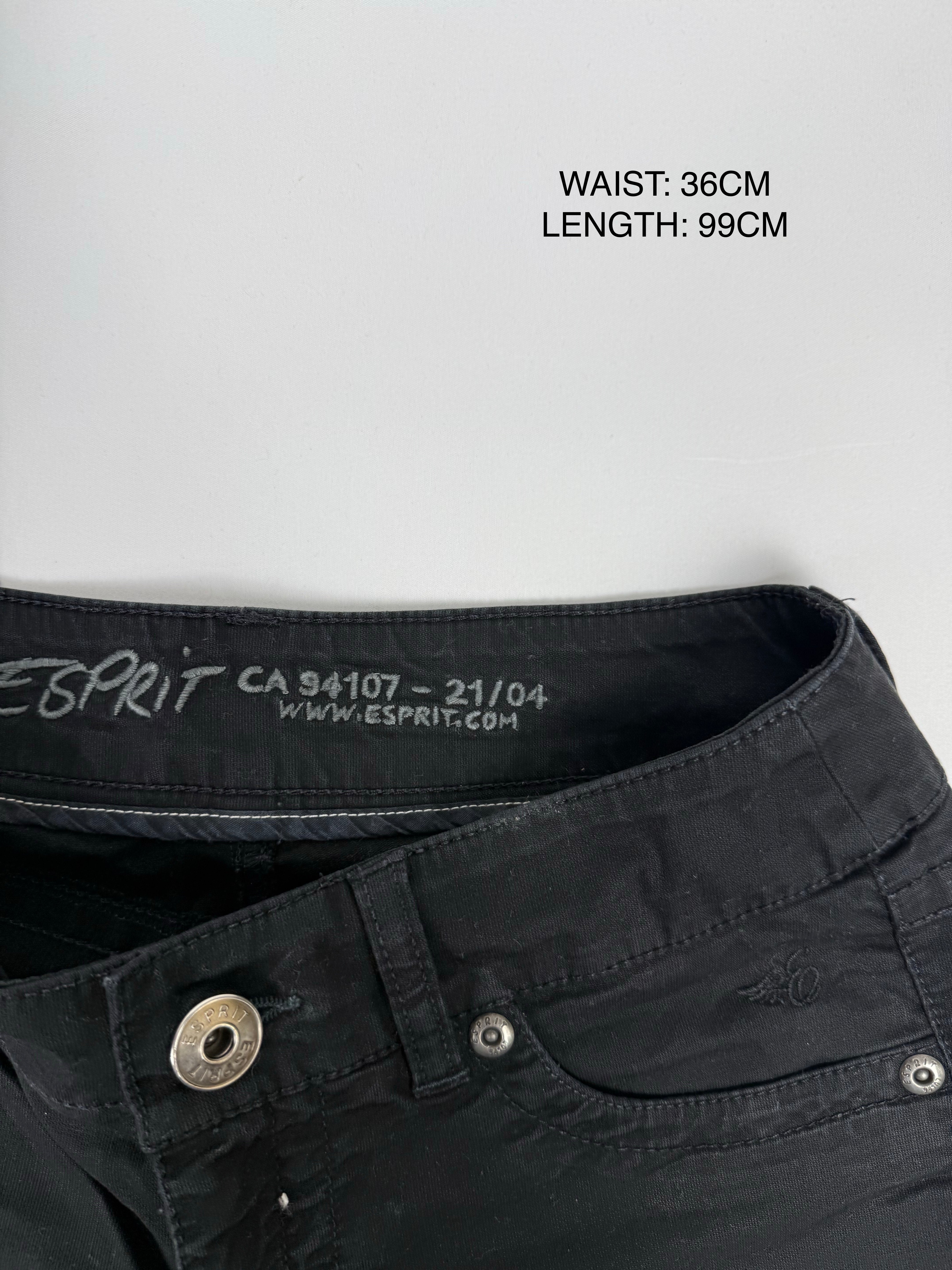 Black denim low rise straight legs pants (XS)