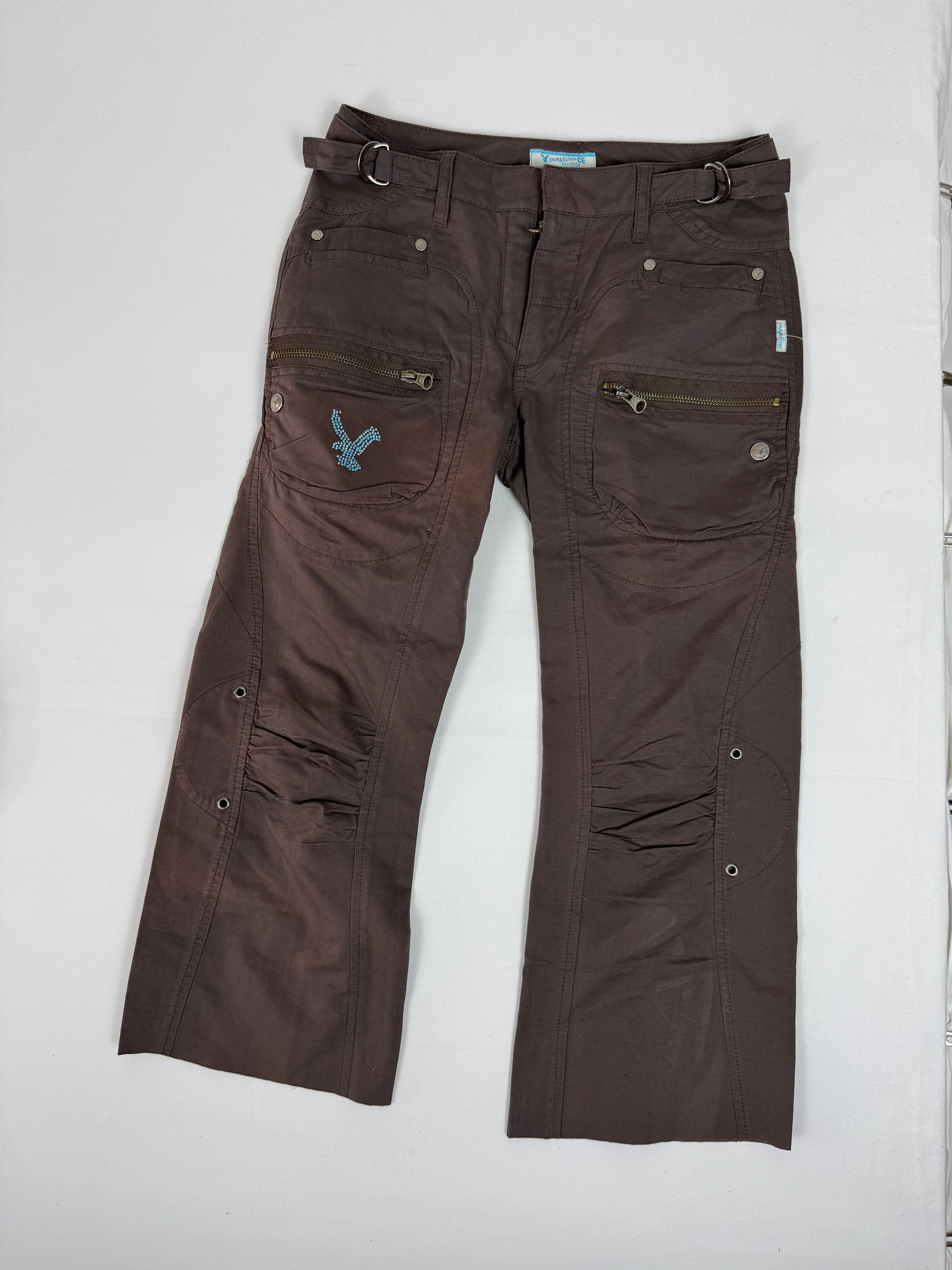 Brown low rise utility capri pants (XS)