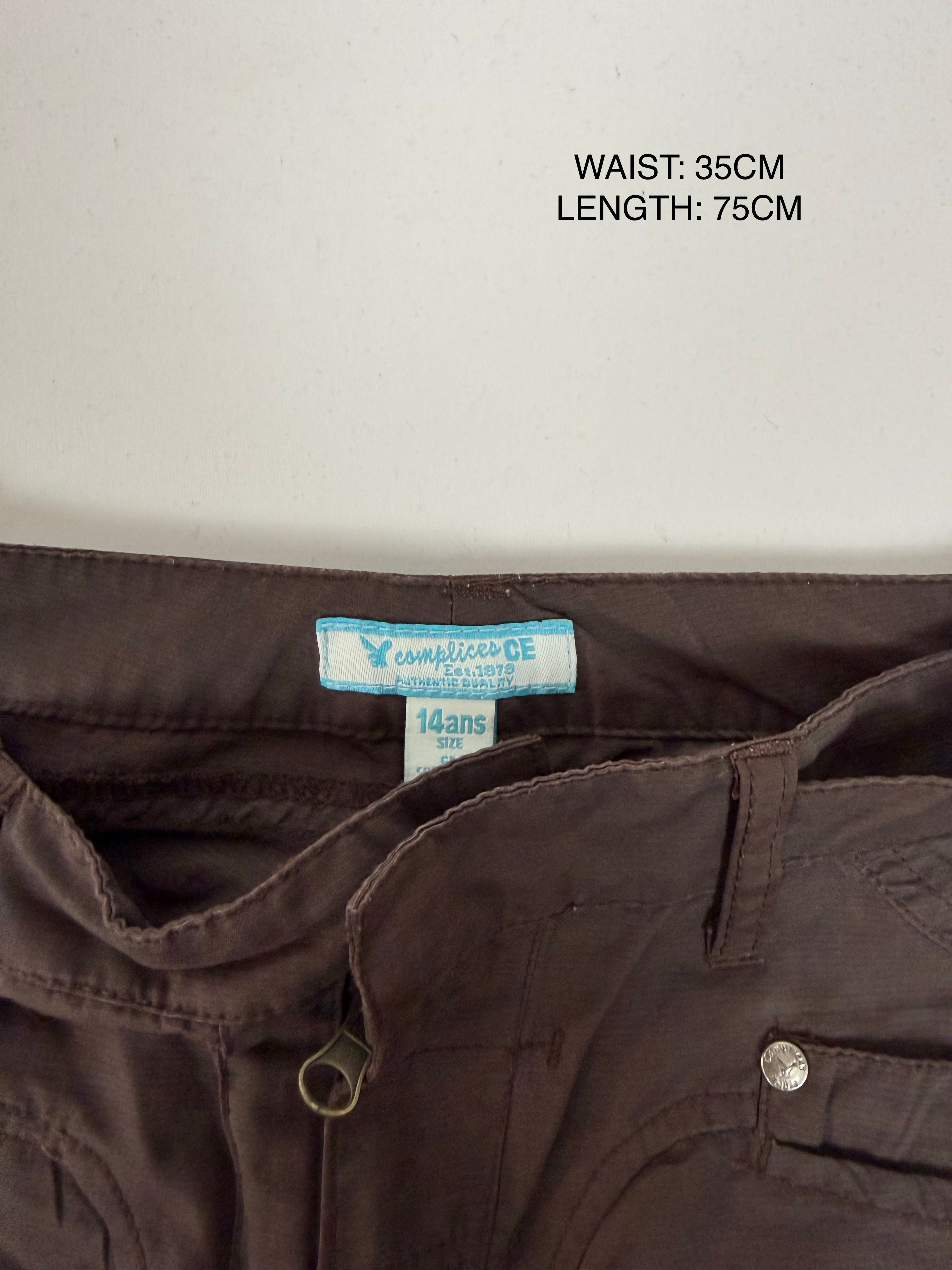 Brown low rise utility capri pants (XS)