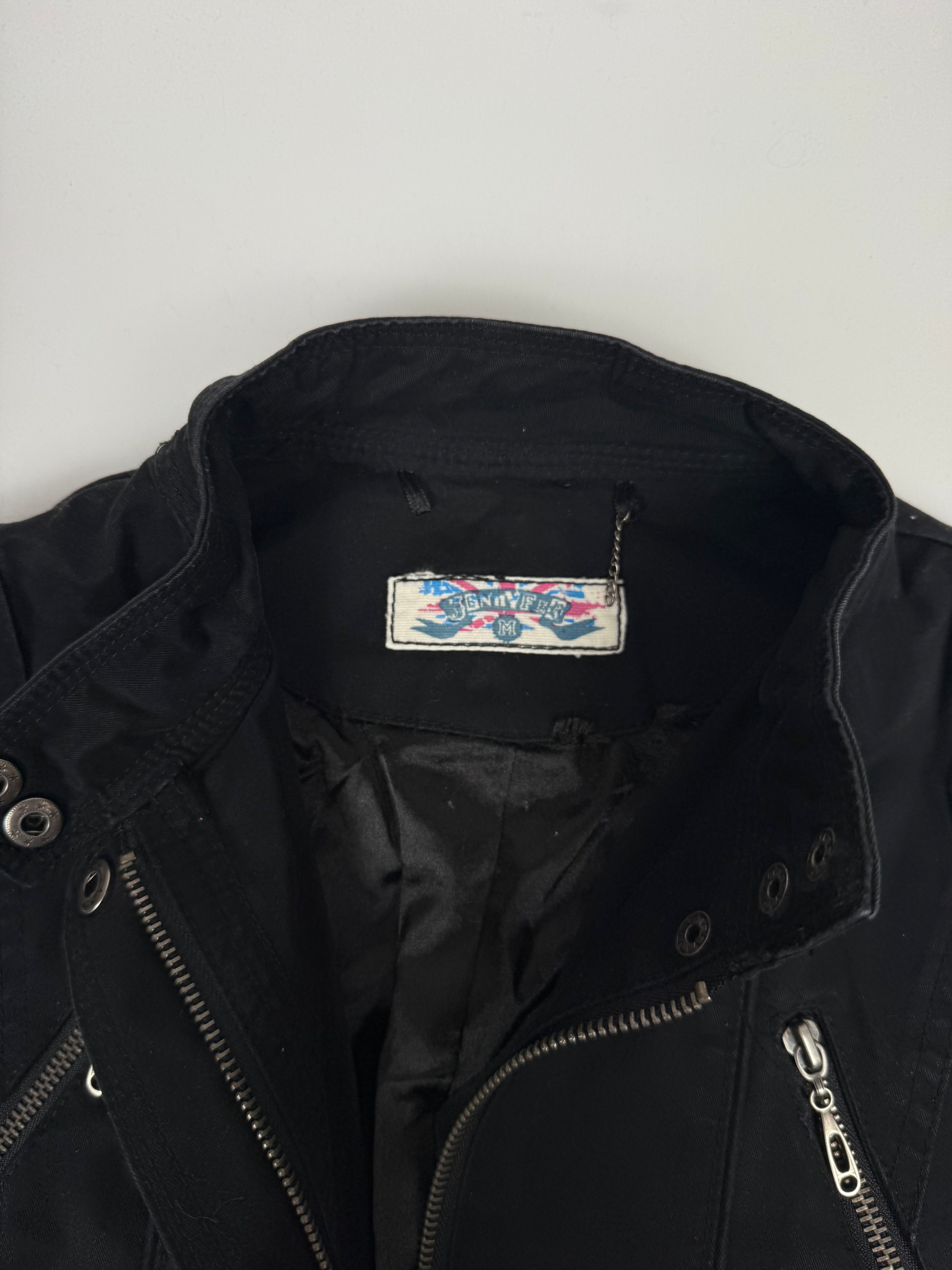 Blazer de bureau noir zippé (M)