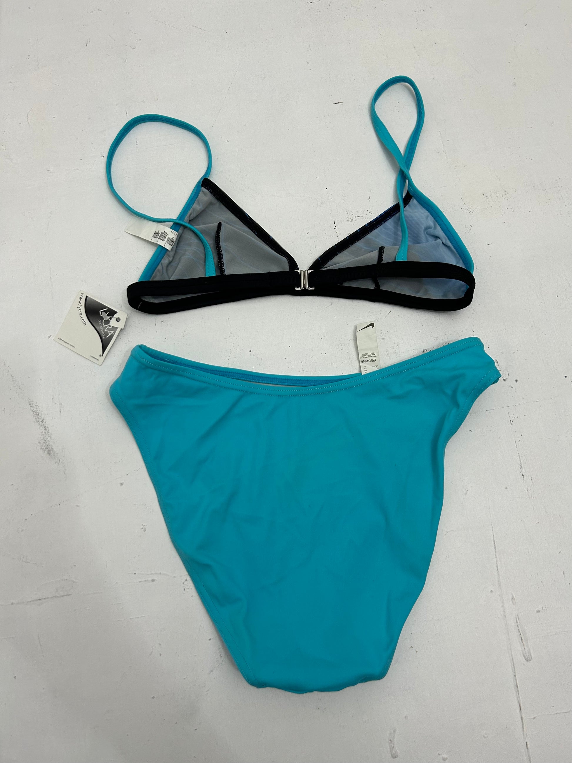 Swoosh logo blue & black bikini set (S)