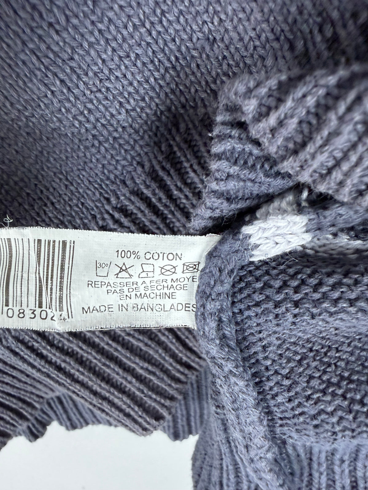 Navy striped zip up hooded jumper (L)