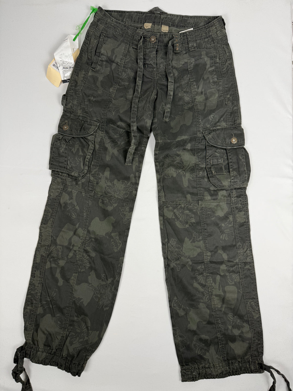 Pantalon droit taille basse en jean noir (XS)