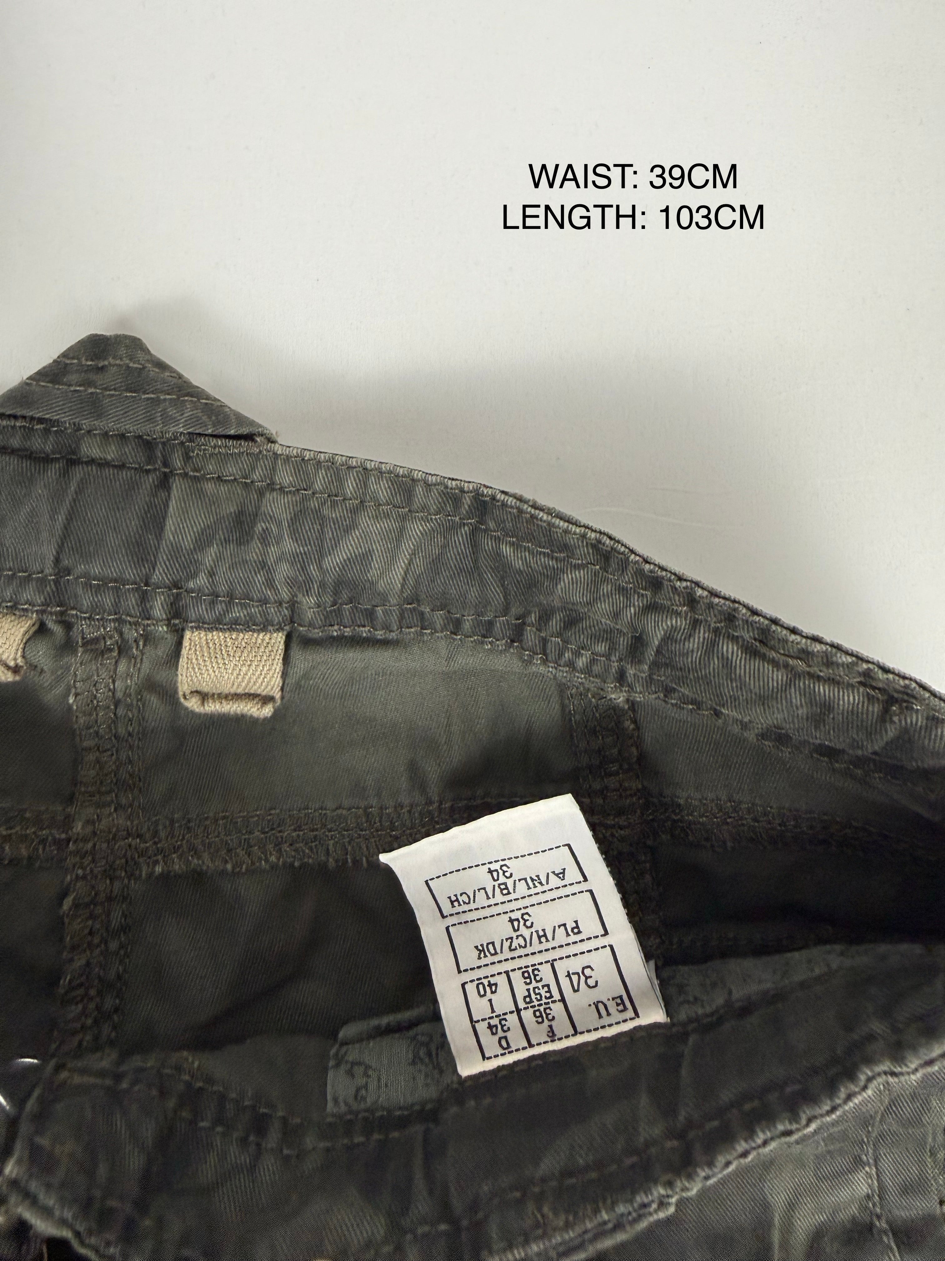 Pantalon droit taille basse en jean noir (XS)