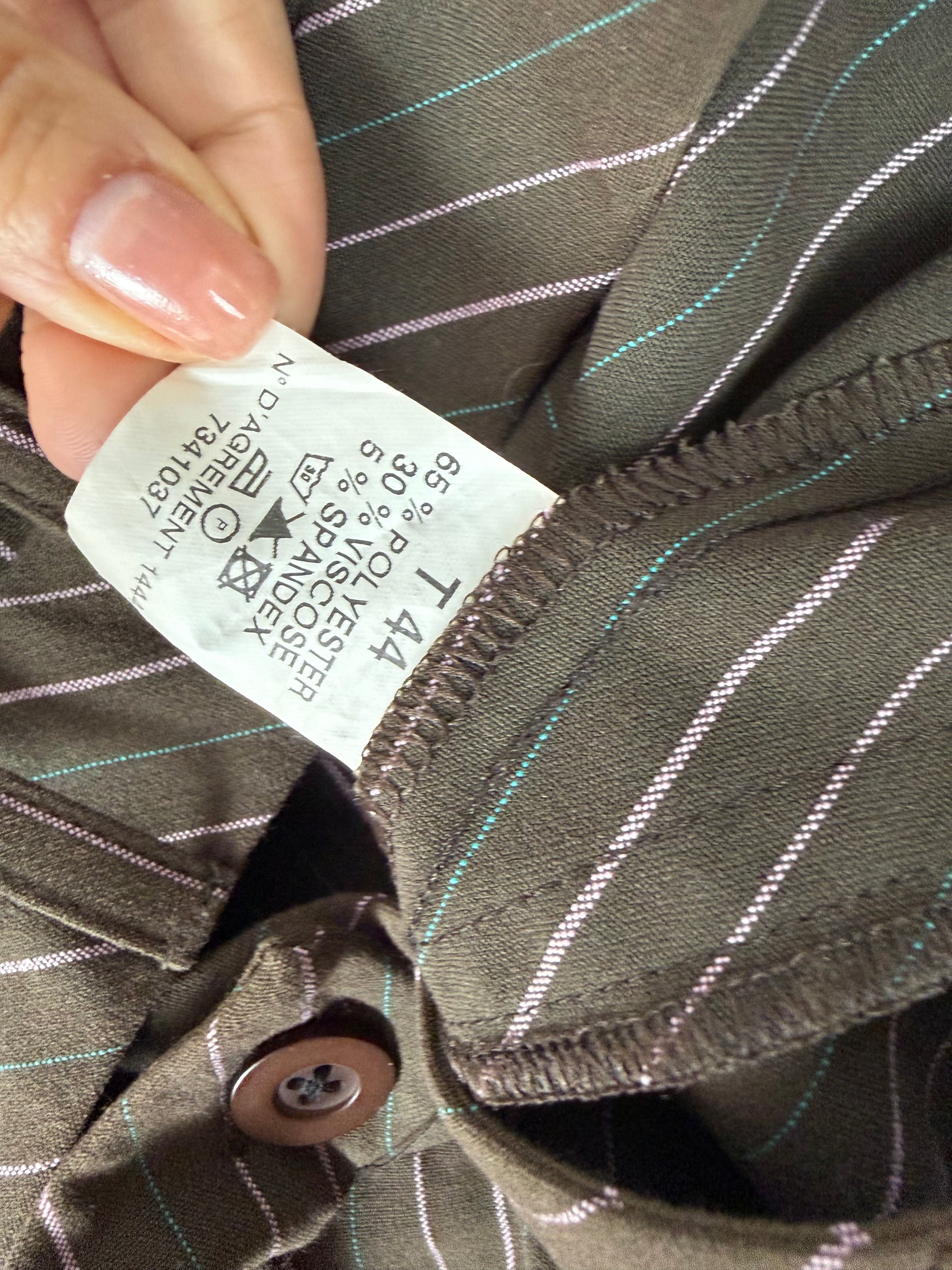 Brown striped low waist capri pants (XXL)