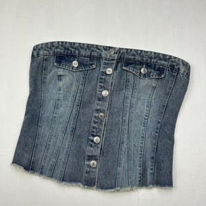 Blue denim corset tube top (M/L)