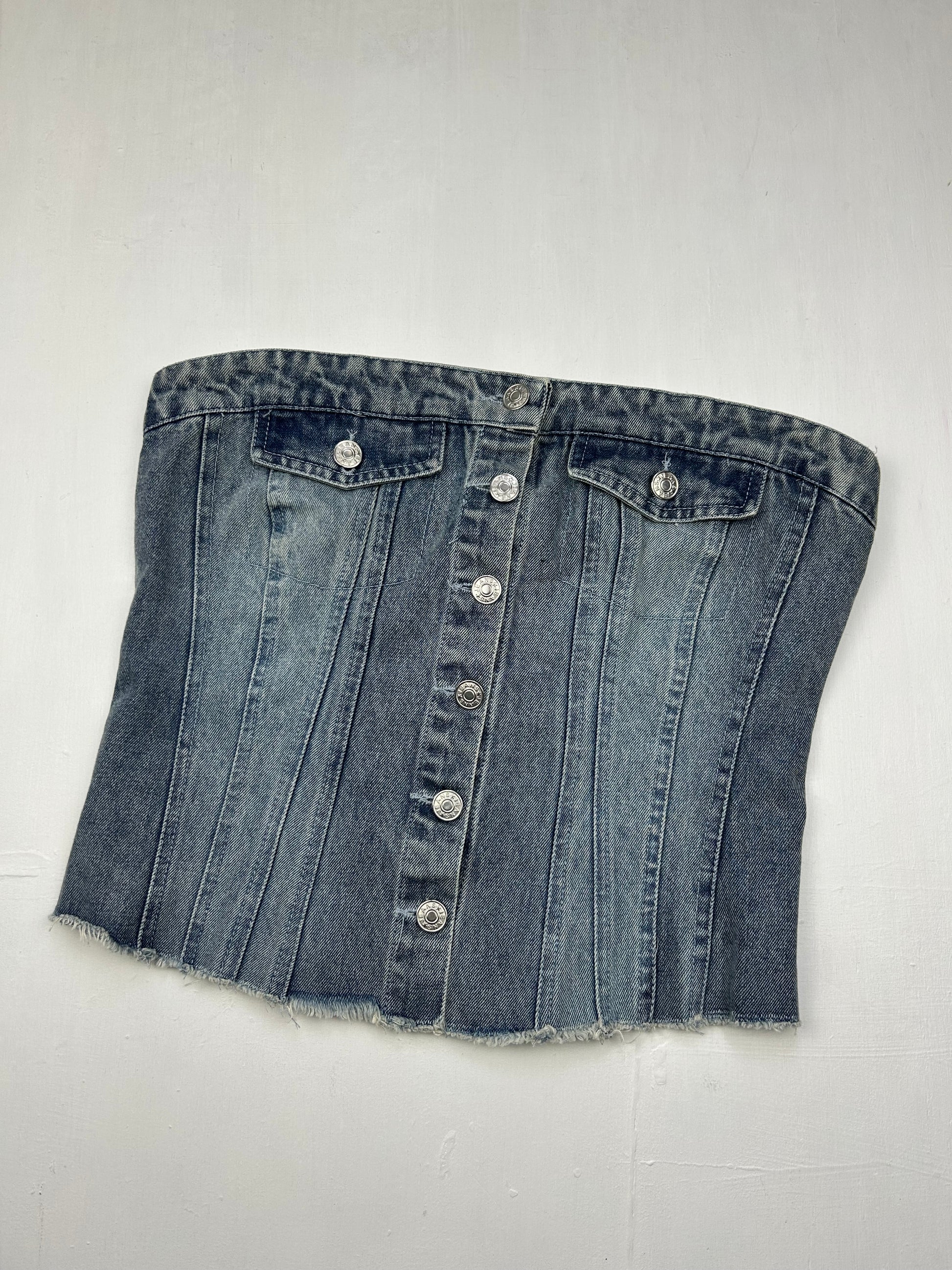 Blue denim corset tube top (M/L)