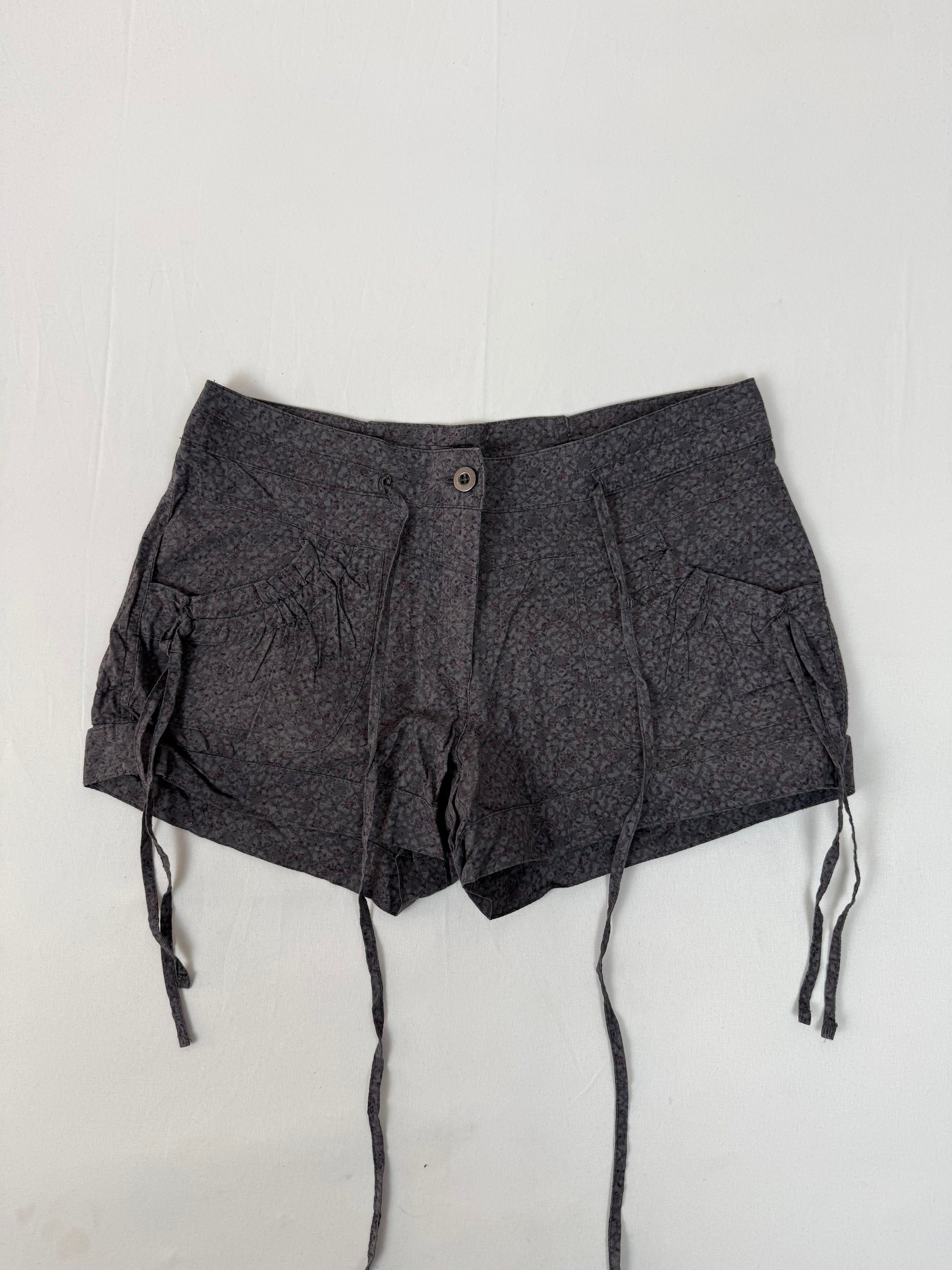 Brown cotton low rise mini short (XS)