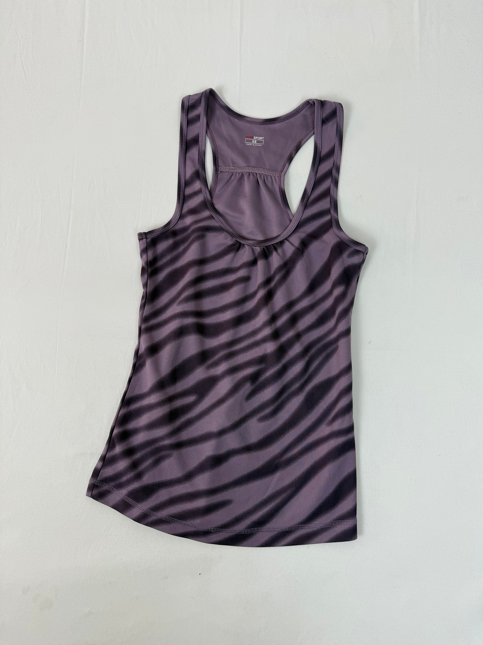 Purple activewear animal print tank top (XS)