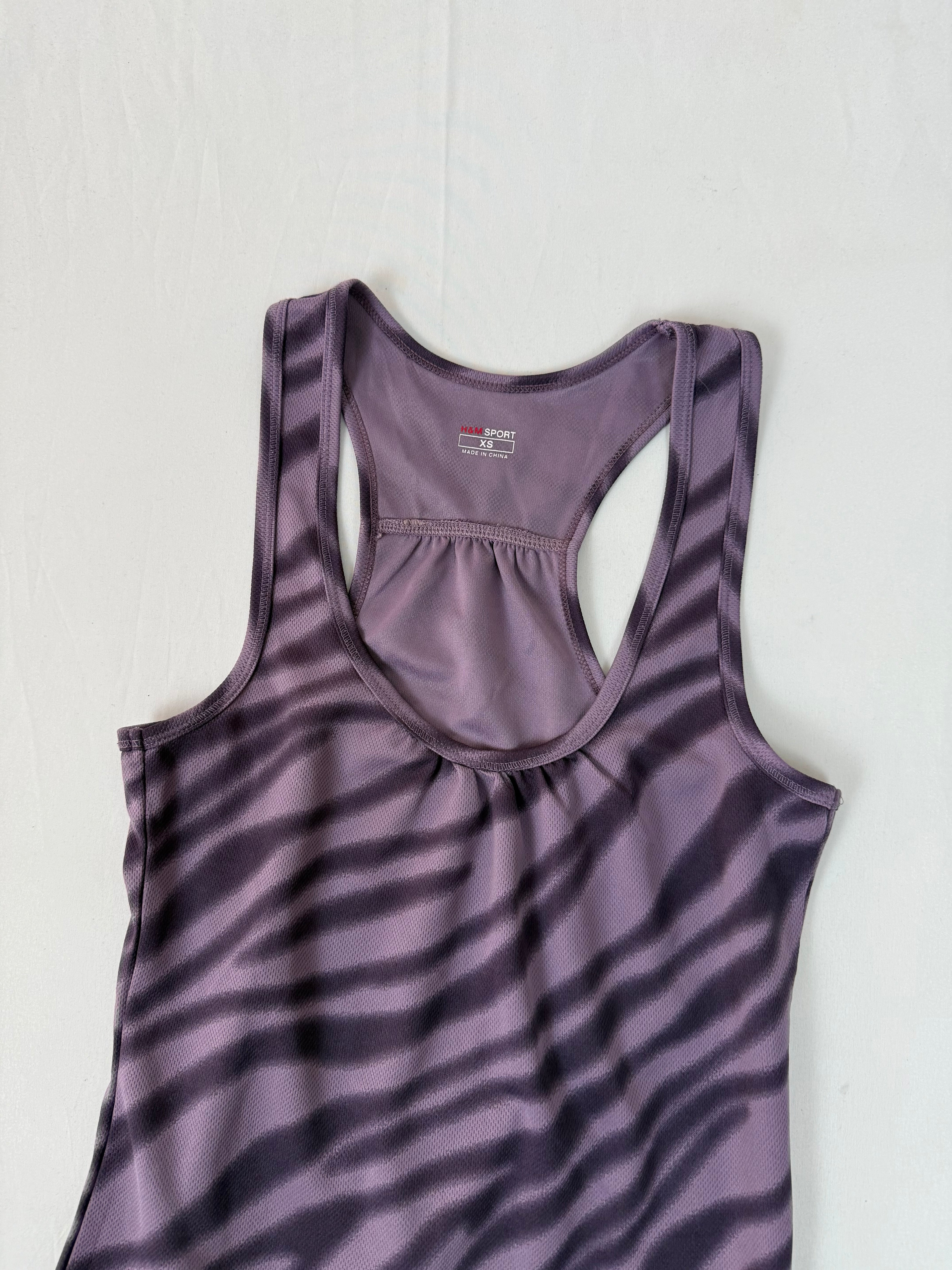 Purple activewear animal print tank top (XS)
