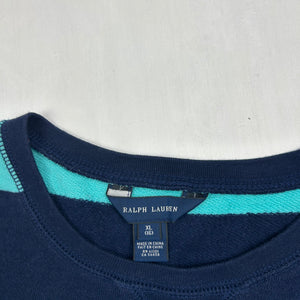 Blue striped logo jumper (S/M)
