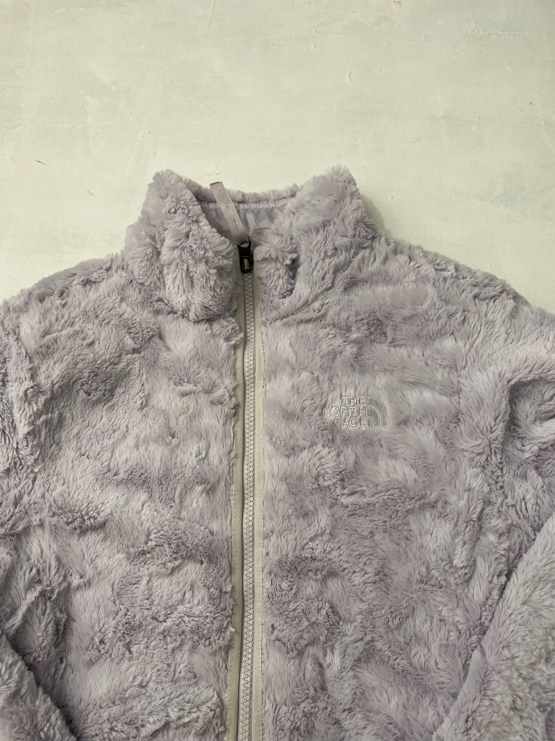 Lilac reversible puffer & fleece zip up sweatshirt (S/M)