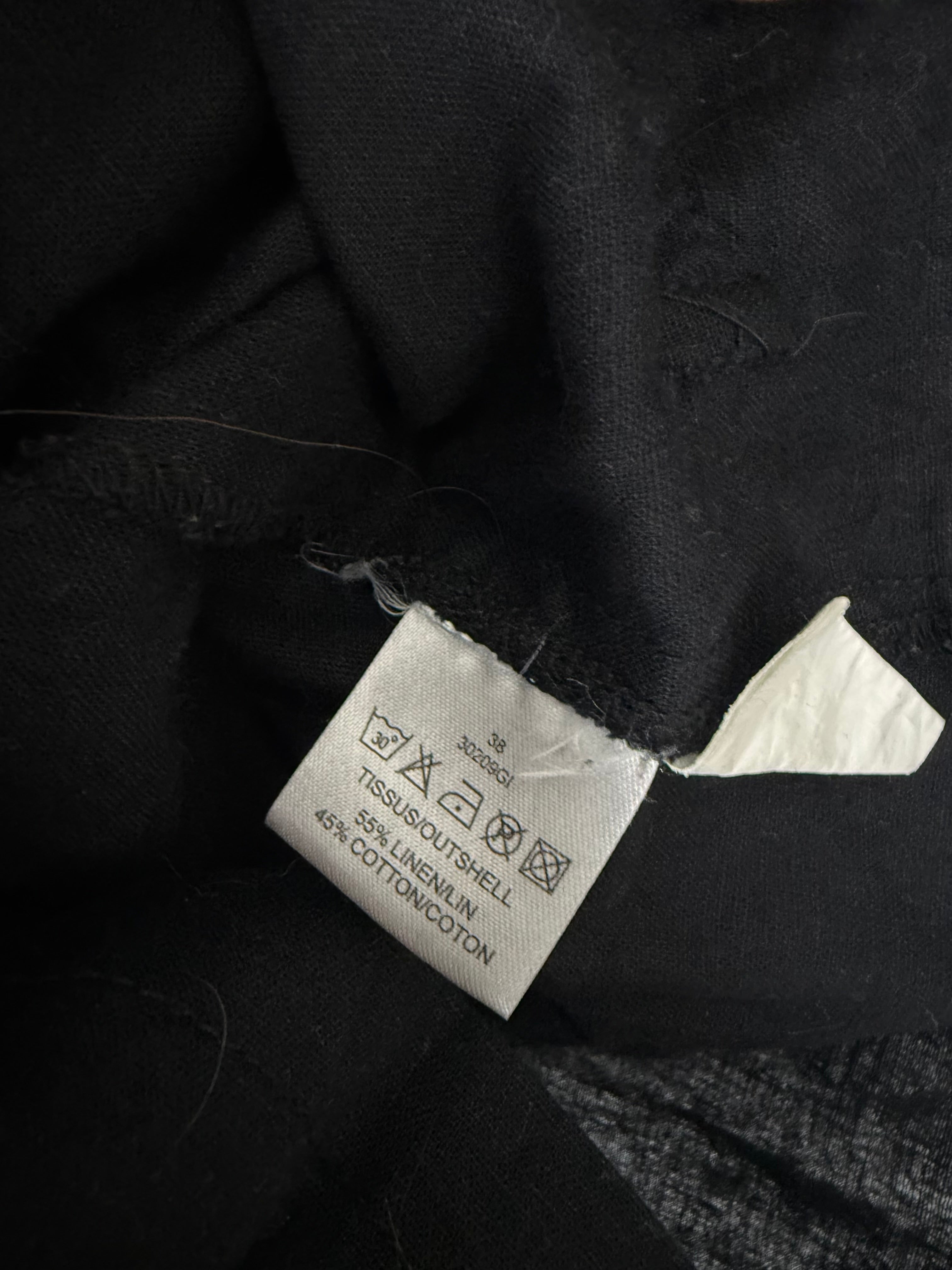 Black linen 2 in 1 short sleeves jacket / mini dress (S)