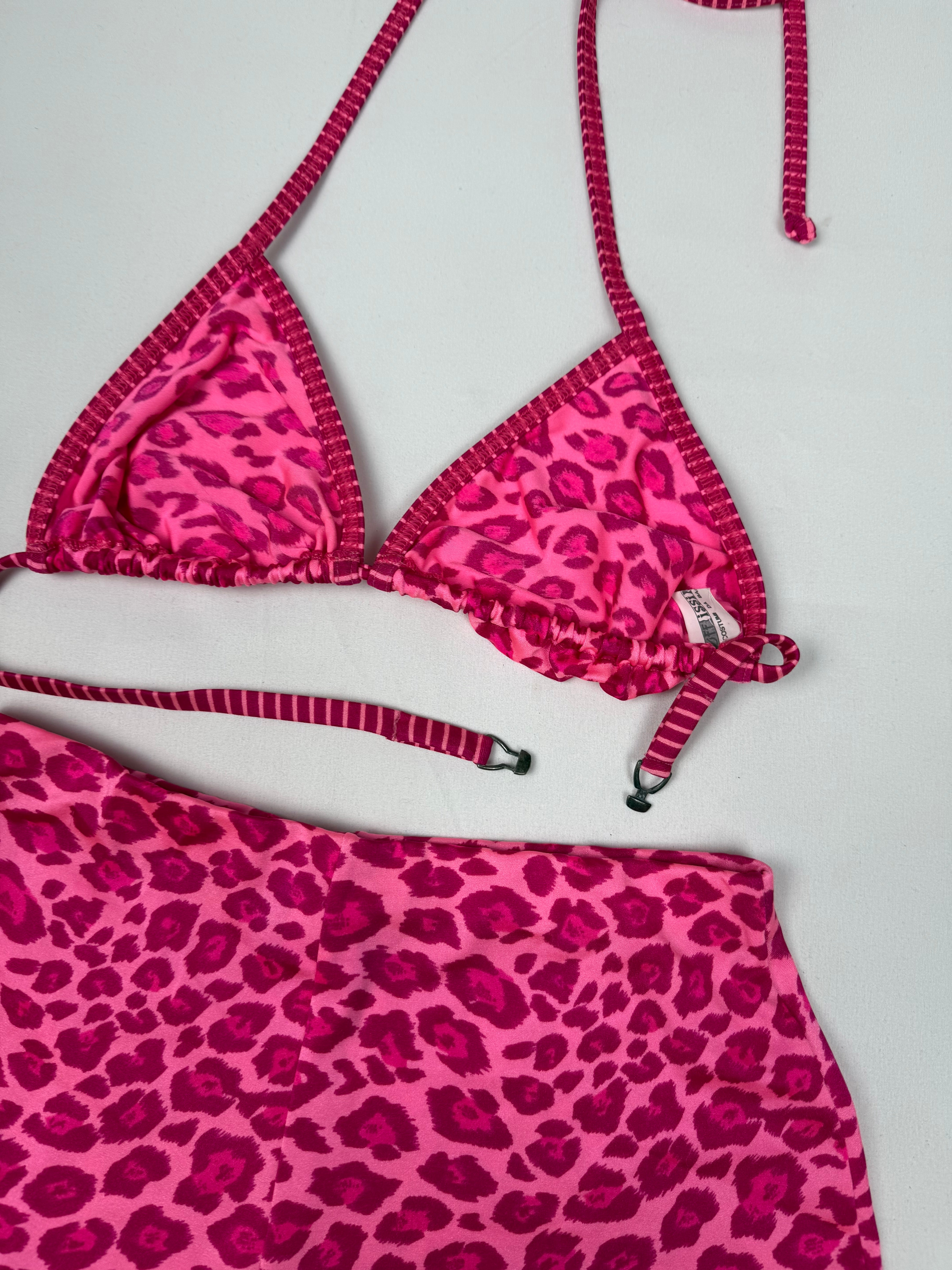 Pink animal print shorty bikini set (S/M)