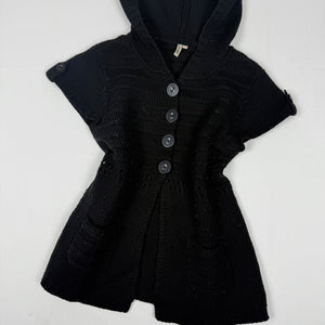 Black hooded short sleeves cardigan jumper (M/L)