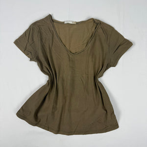 Khaki V neck 100% cotton tee (XL)