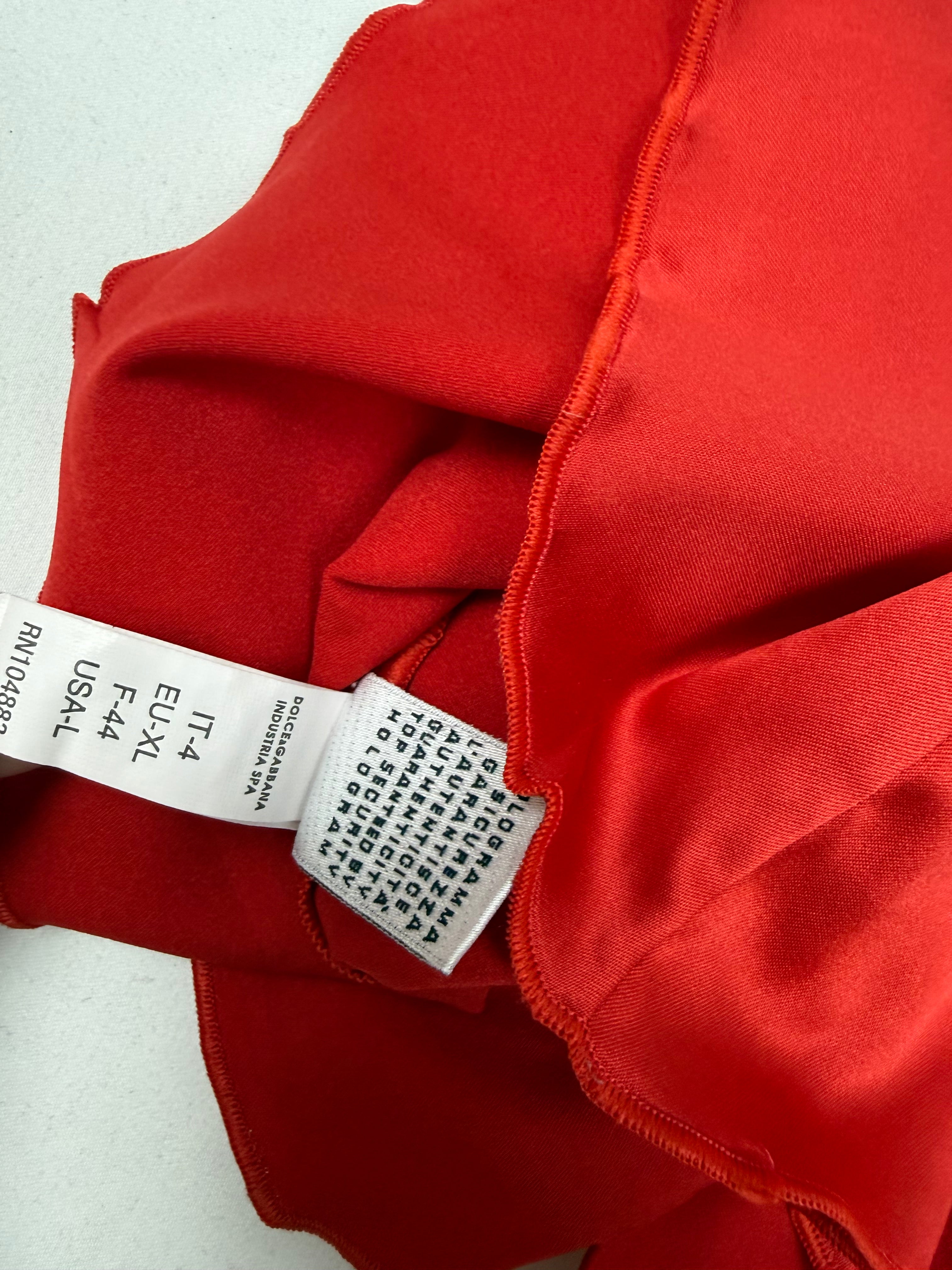 Red silky rhinestones logo top (L)