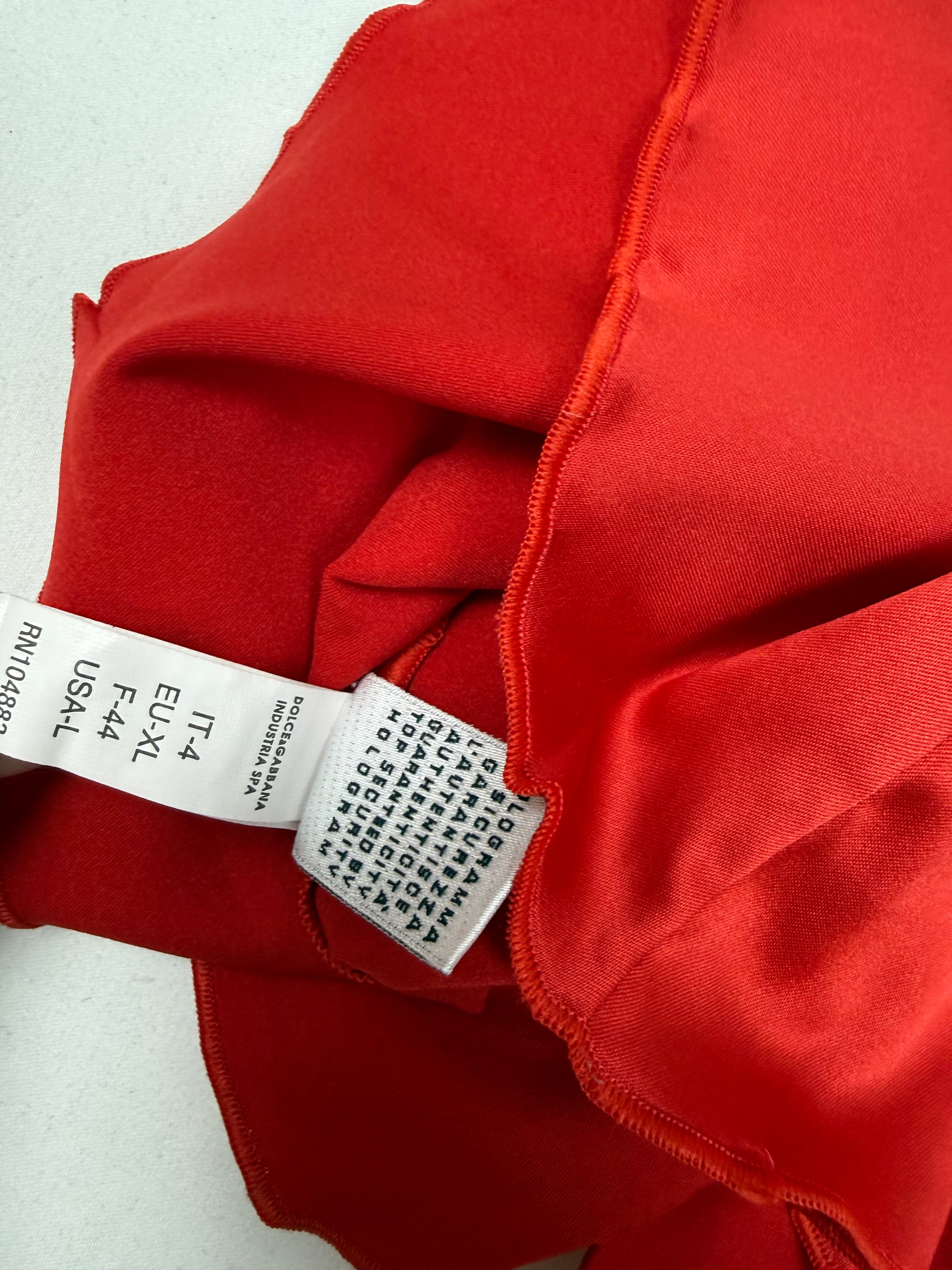 Red silky rhinestones logo top (L)
