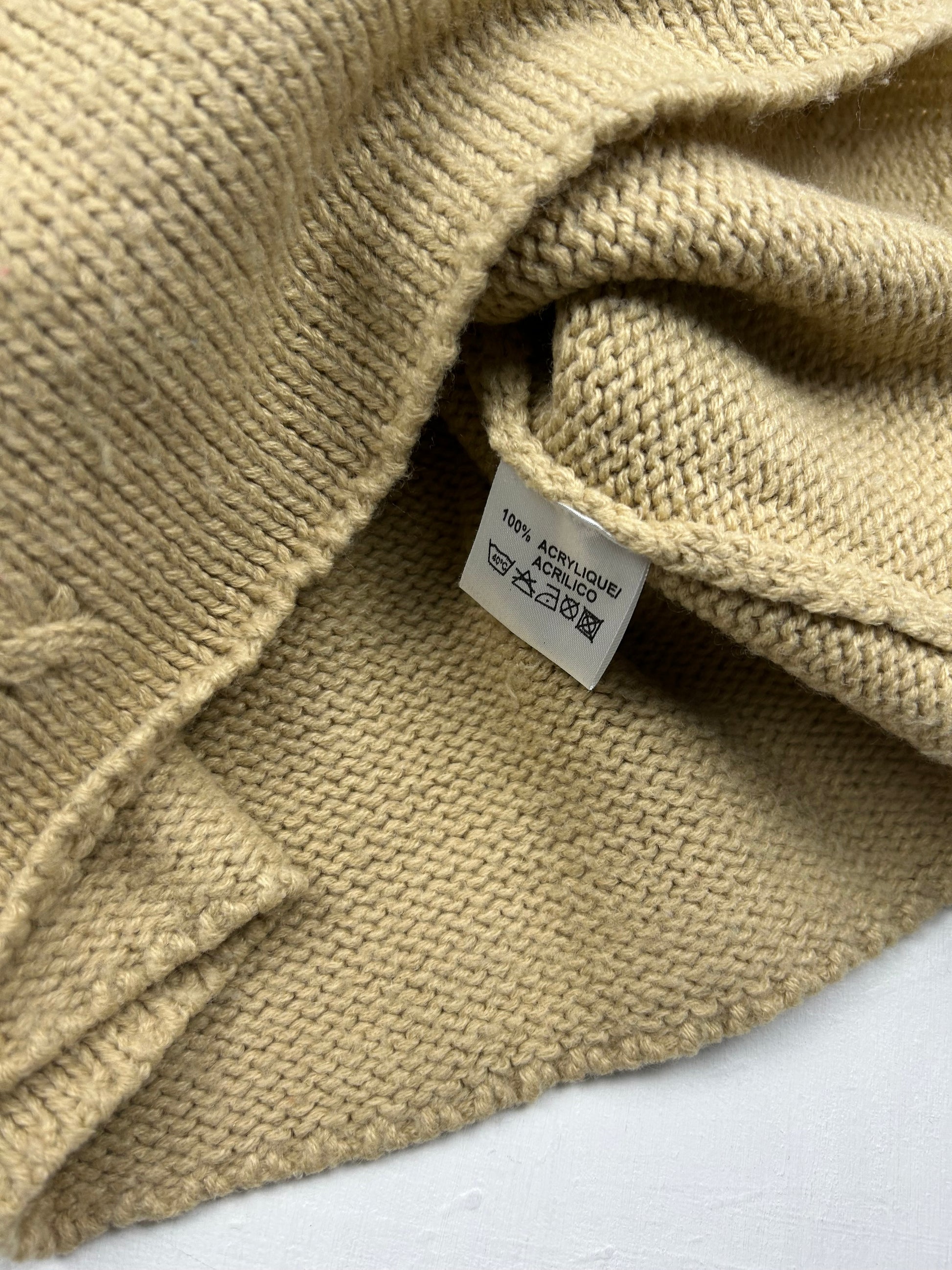 Beige turtleneck knitted  jumper (S/M)
