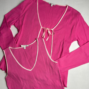 Pink ribbed tank top (M/L)