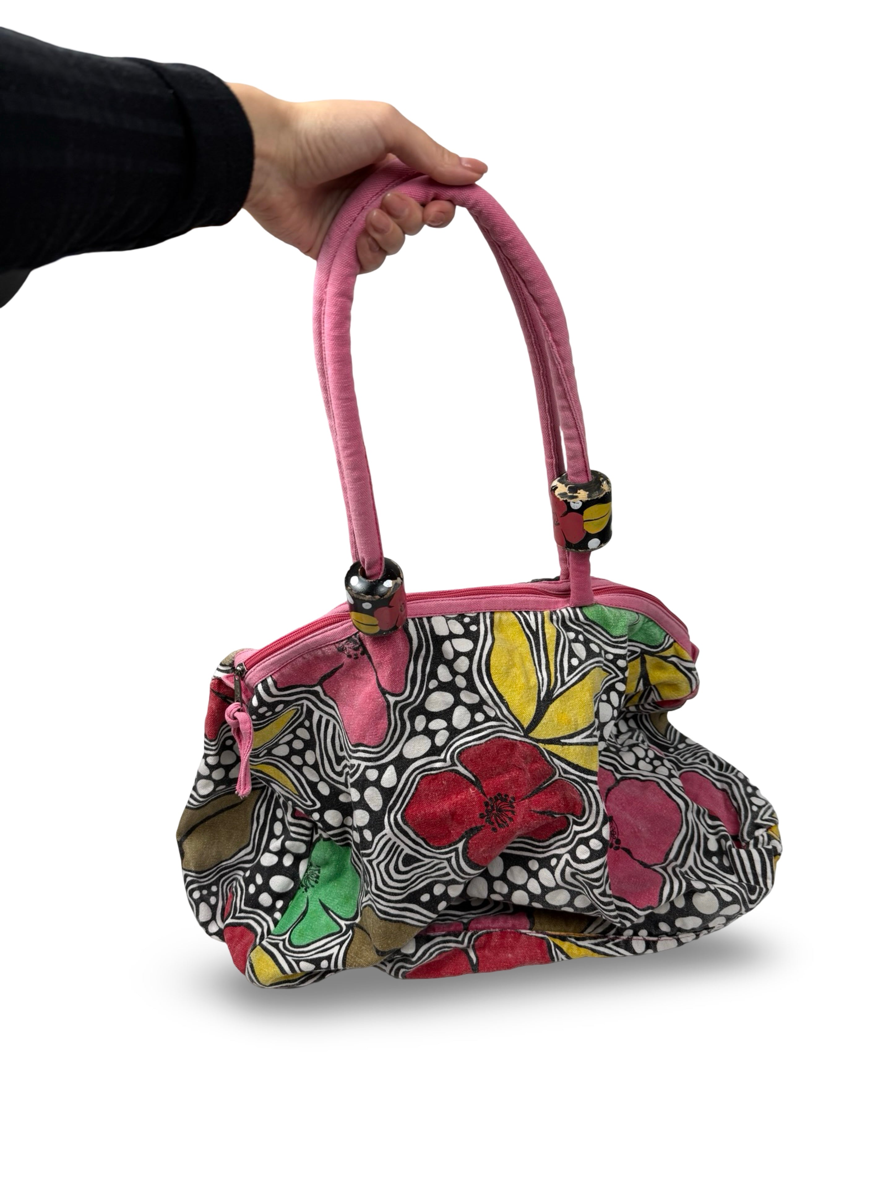 Floral 100% cotton maxi shoulder bag (34x47cm)