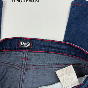 Blue denim low rise capri pants (S)