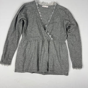 Grey wrapped embroidered jumper (S/M)