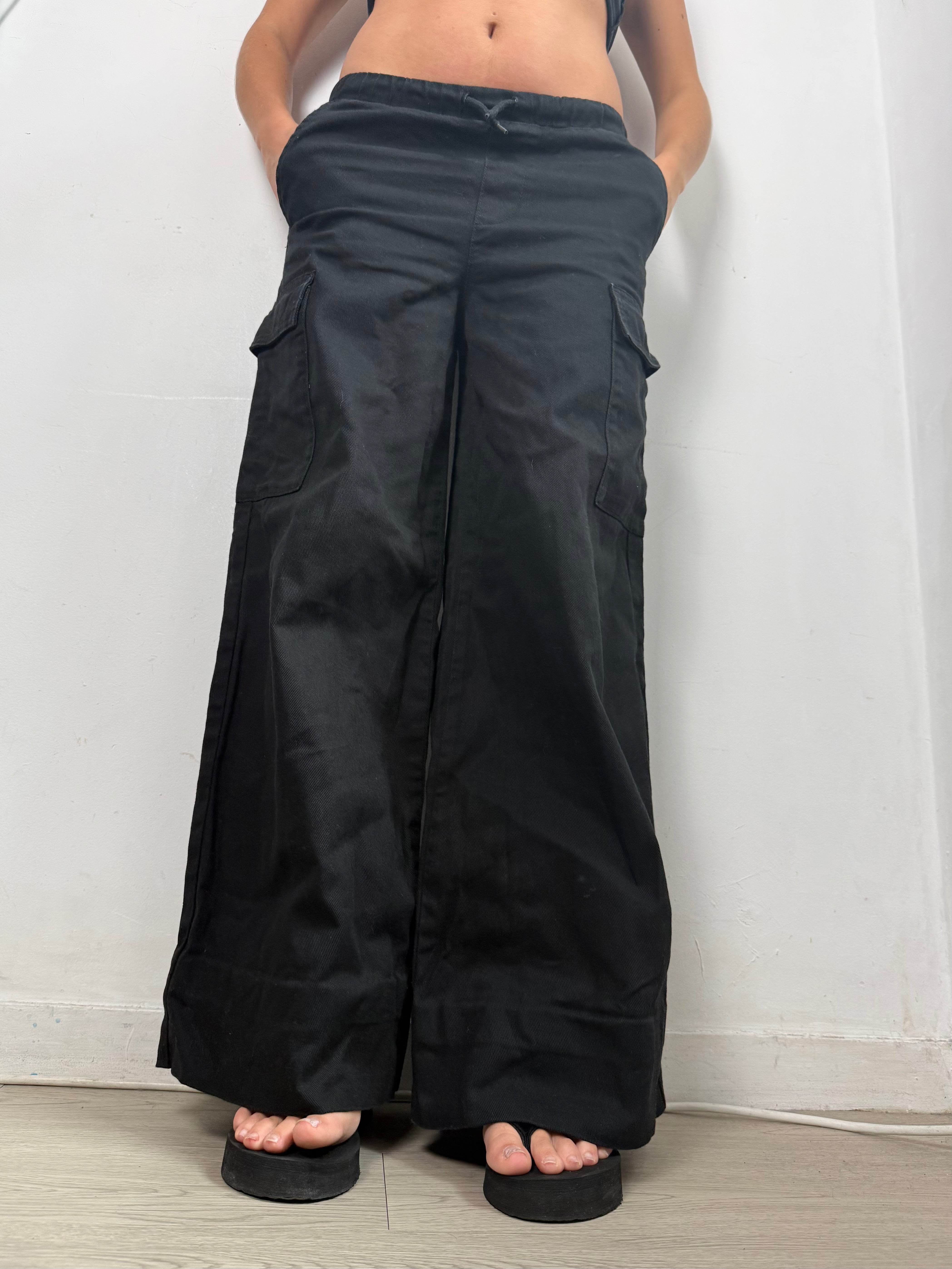 Black cargo baggy pants (XS)