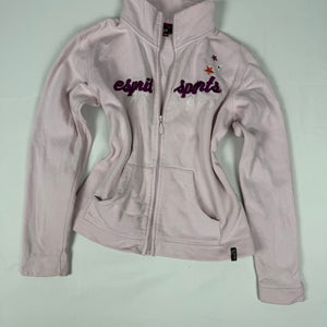 Baby pink zip up cotton sweatshirt (XS)