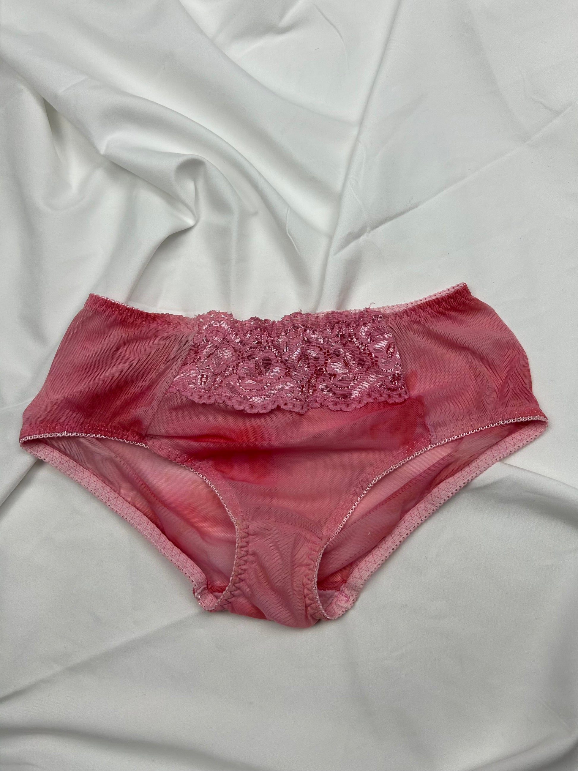 Pink mesh cami top + panty set (S)