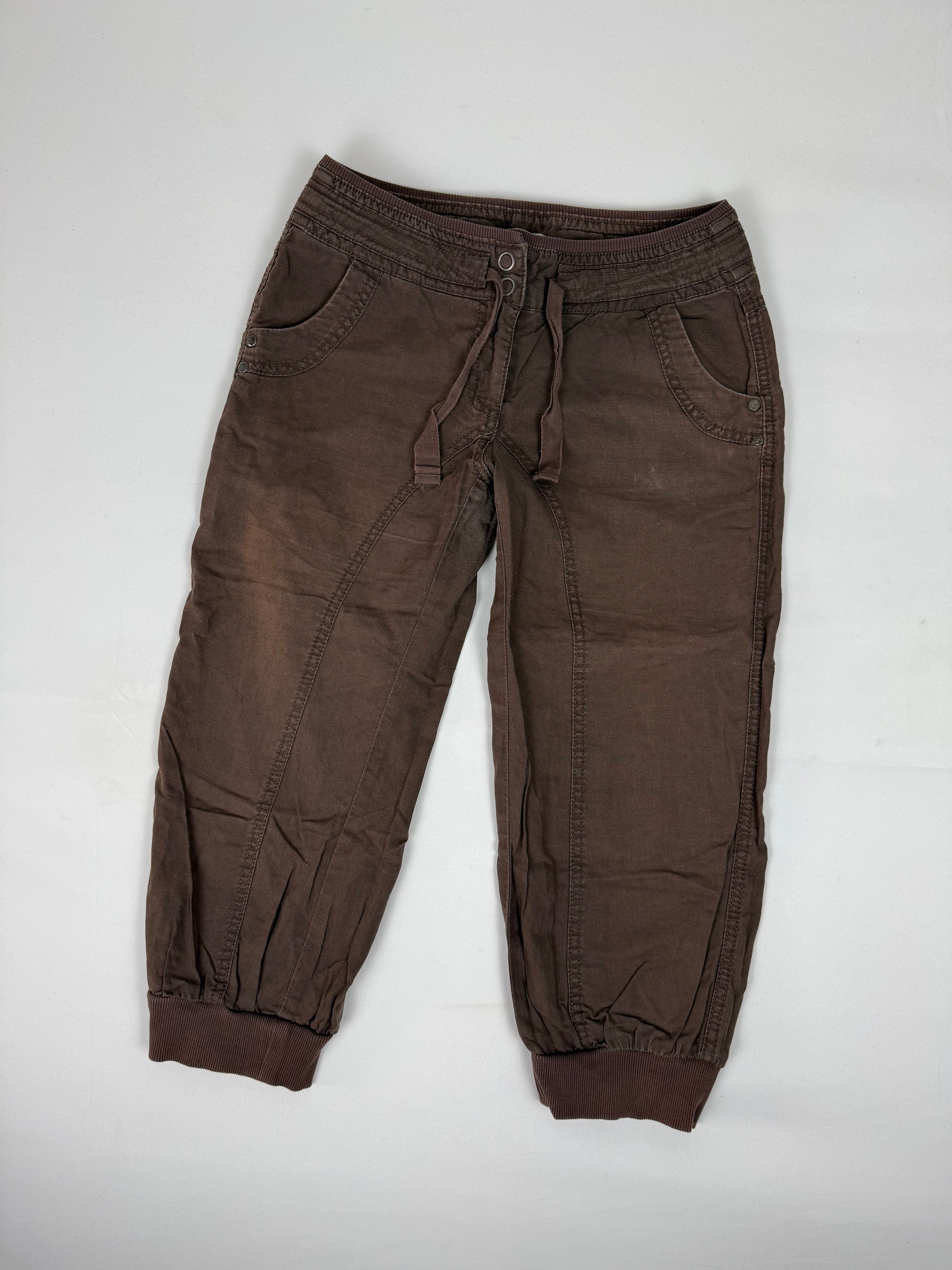 Brown linen capri pants (S)