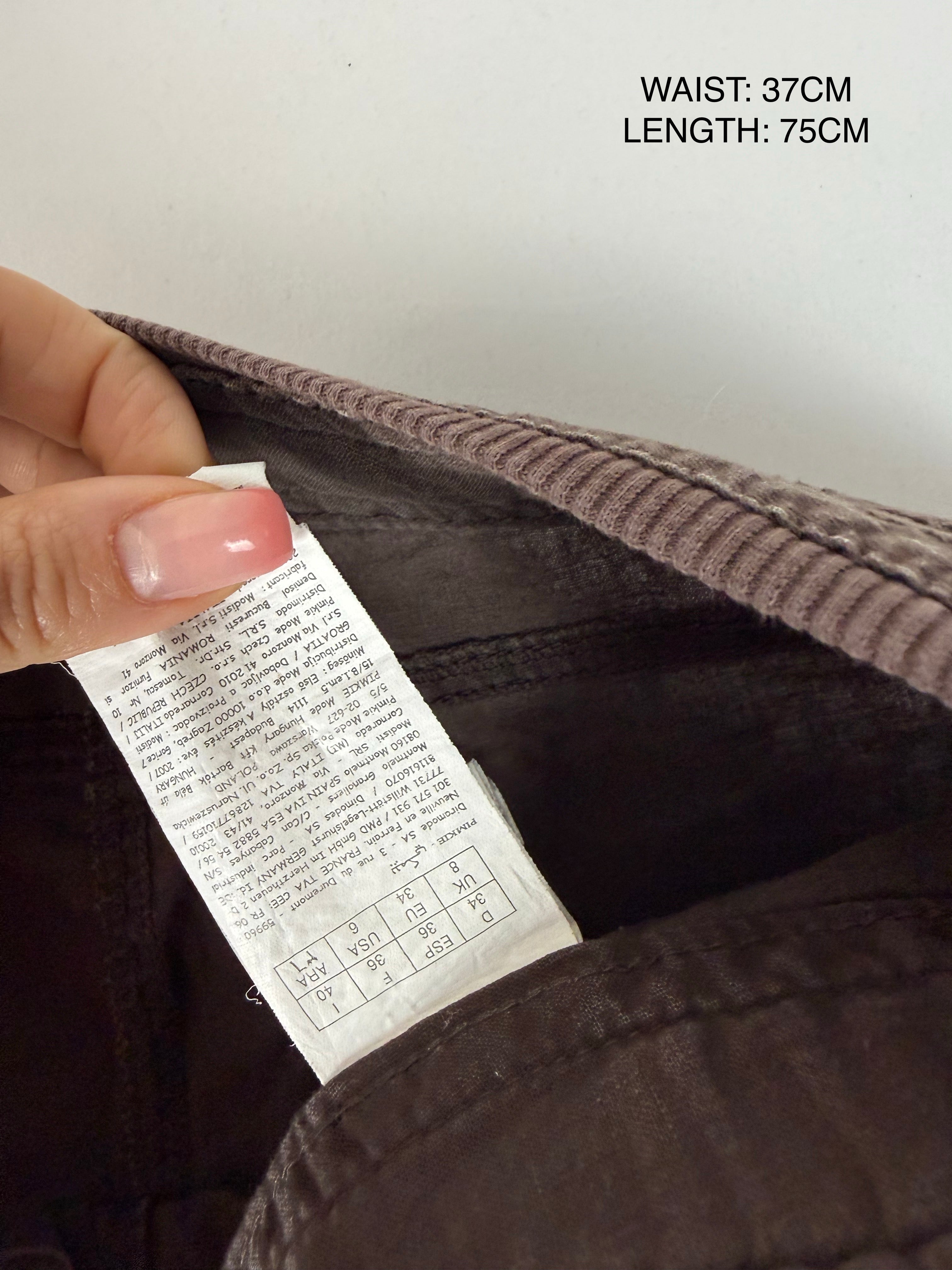 Brown linen capri pants (S)