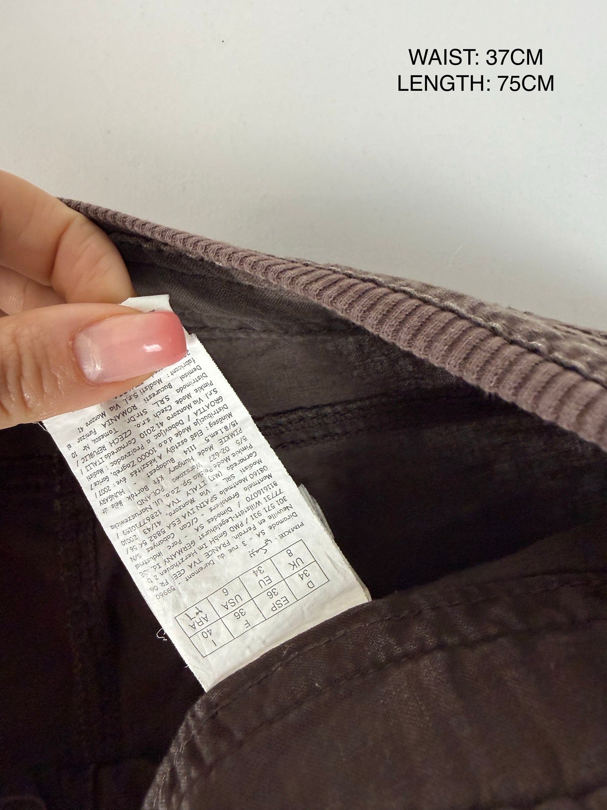 Brown linen capri pants (S)