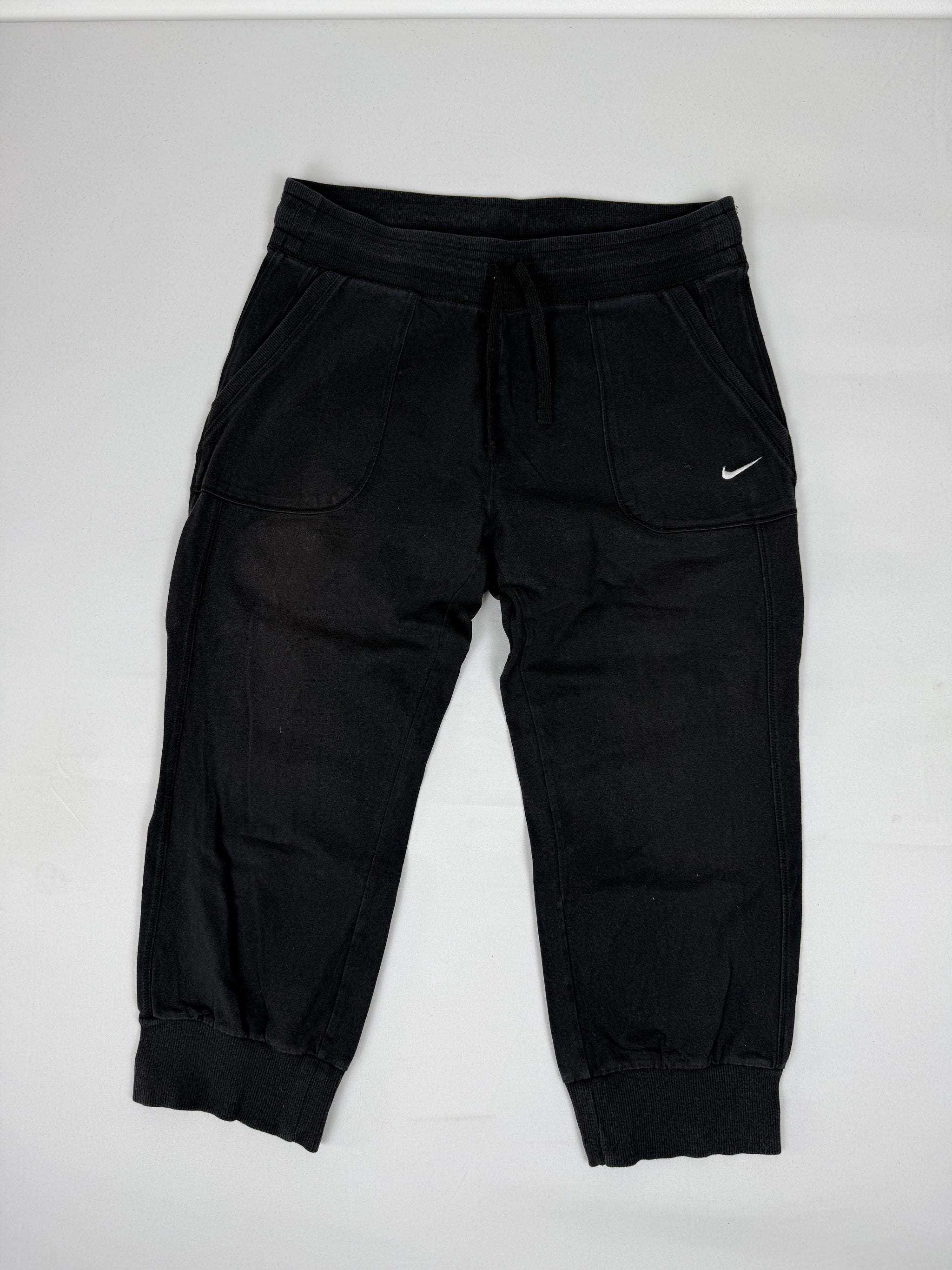 Black activewear cotton capri pants (S)