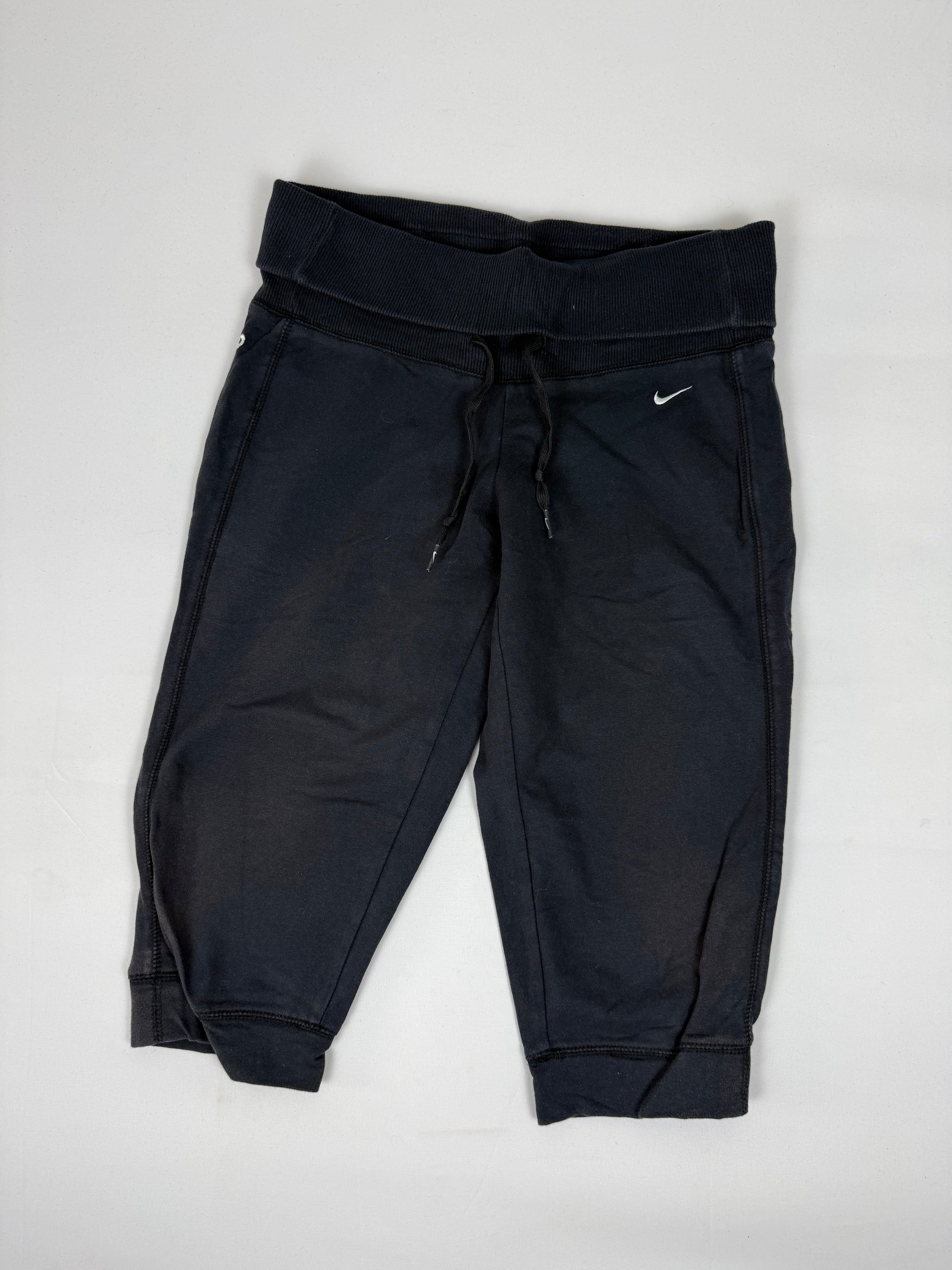 Black activewear cotton capri pants (S)