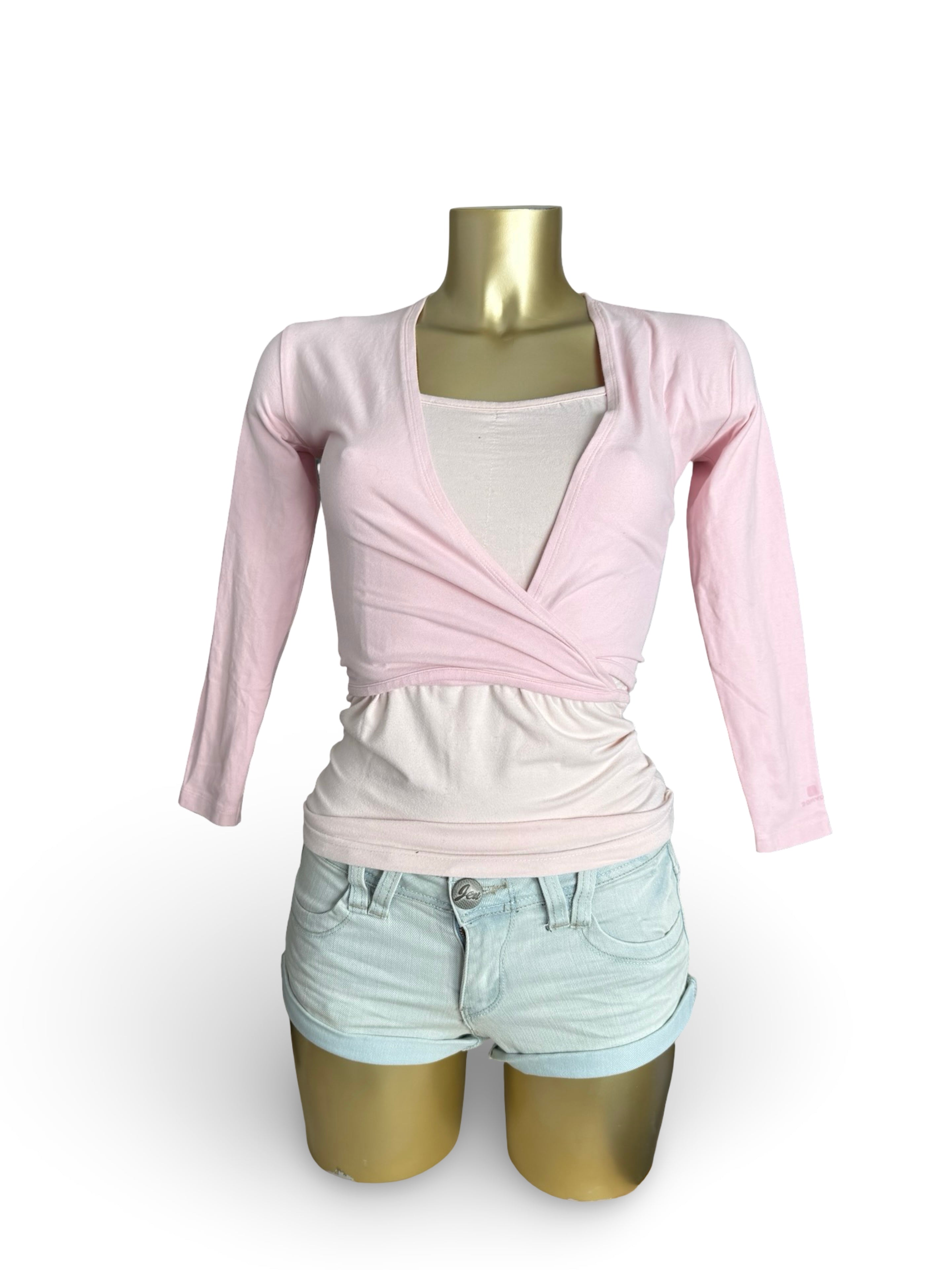 Baby pink tie up ballet bolero top (XS)