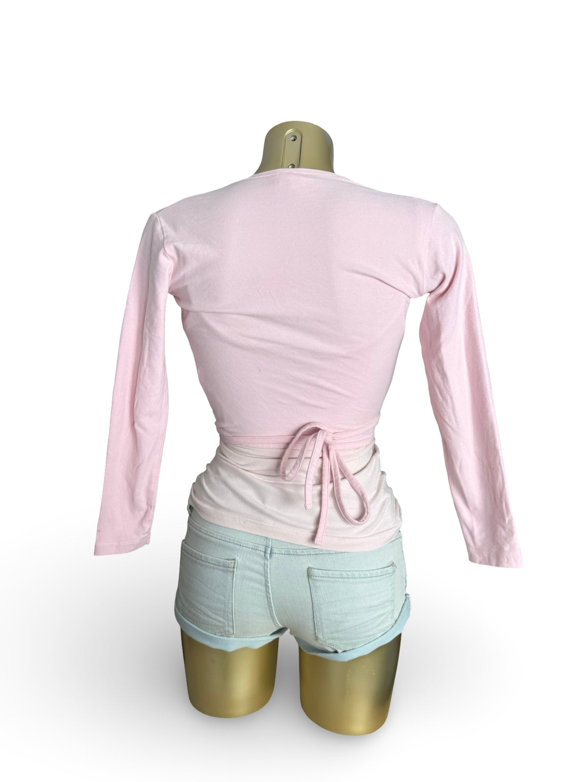 Baby pink tie up ballet bolero top (XS)