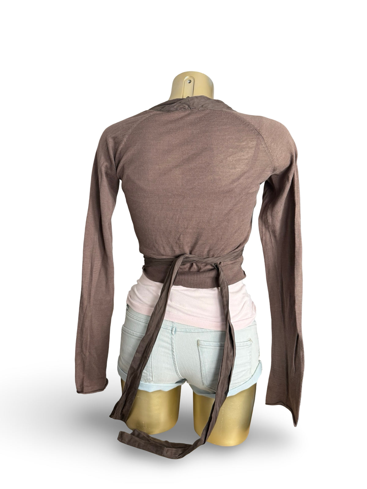 Brown tie up bolero top (XS)
