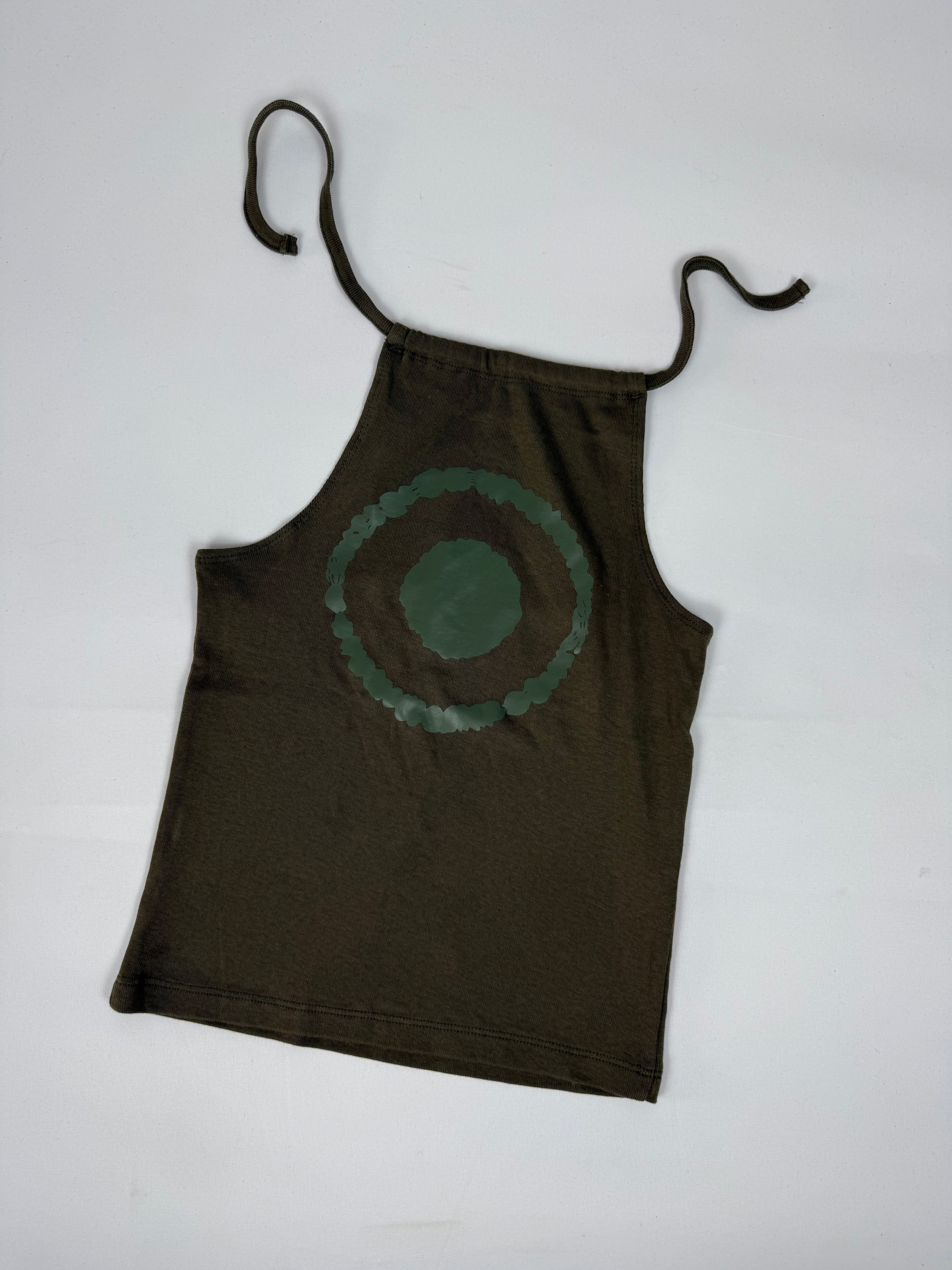 Khaki cotton halter top (S)