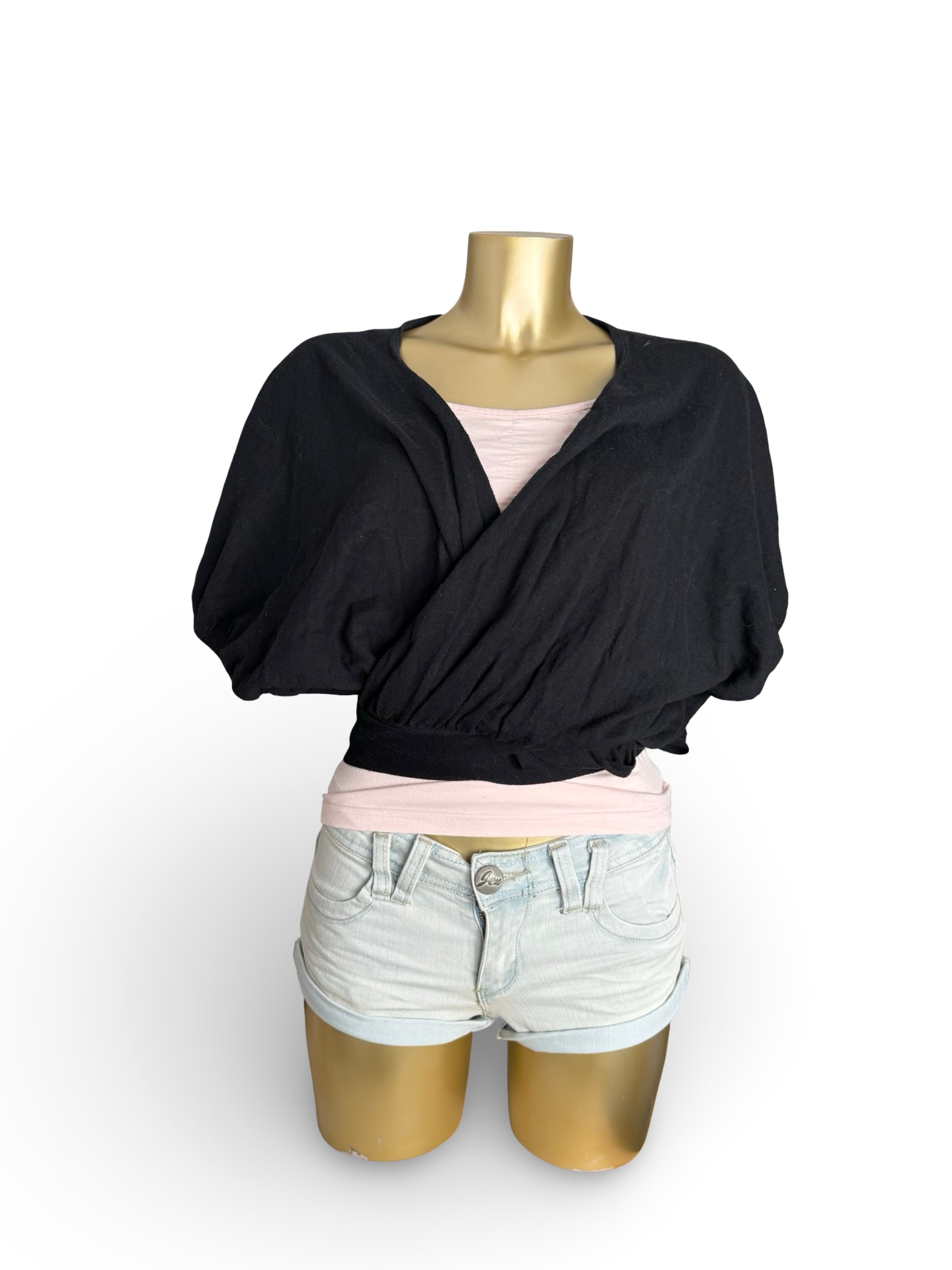 Black 100% cotton bolero jumper (M)