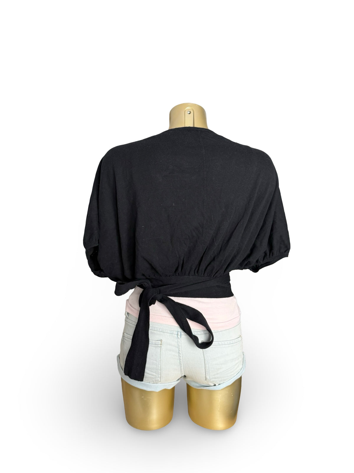 Black 100% cotton bolero jumper (M)