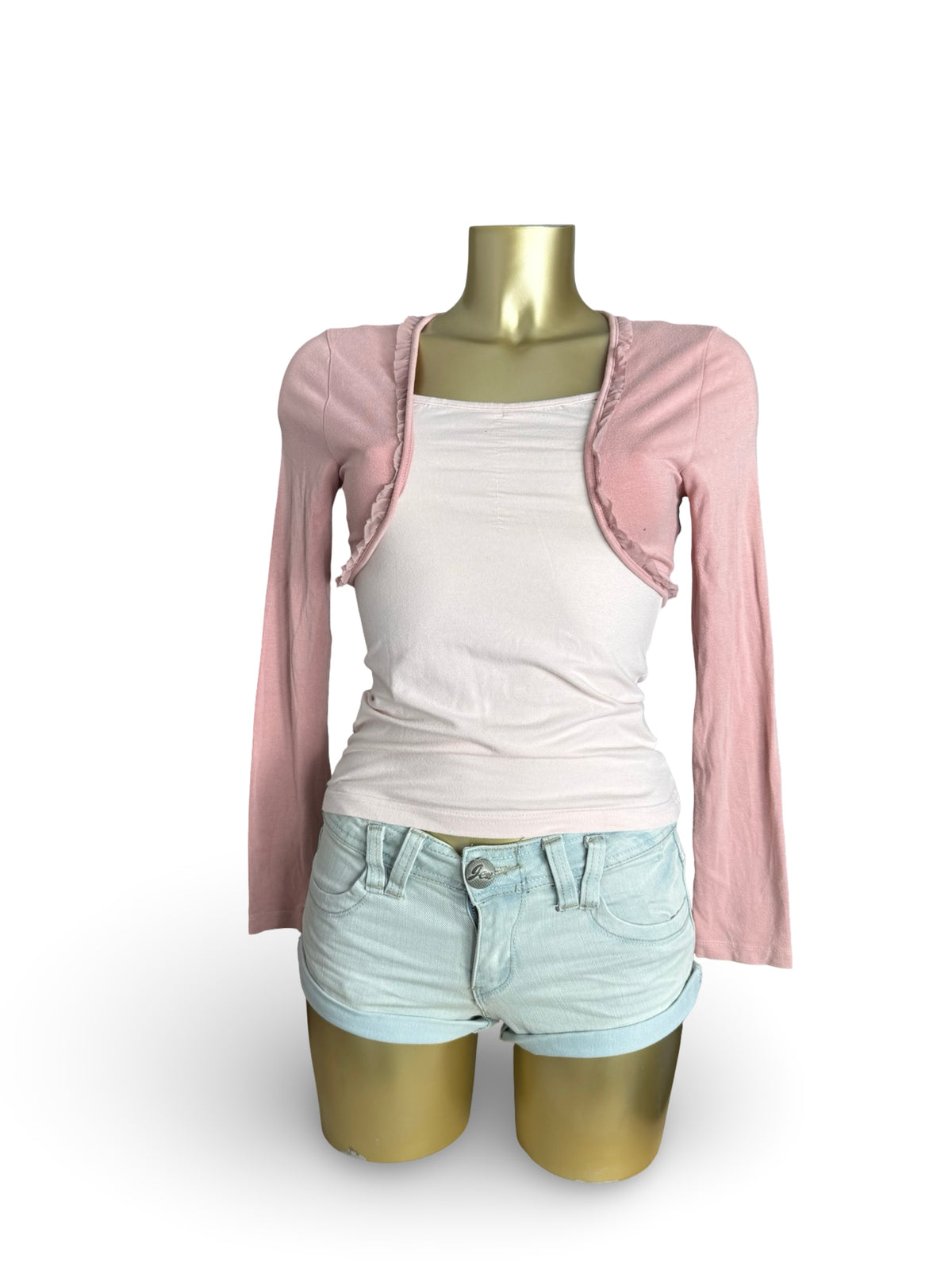 Pink cotton bolero top (L)