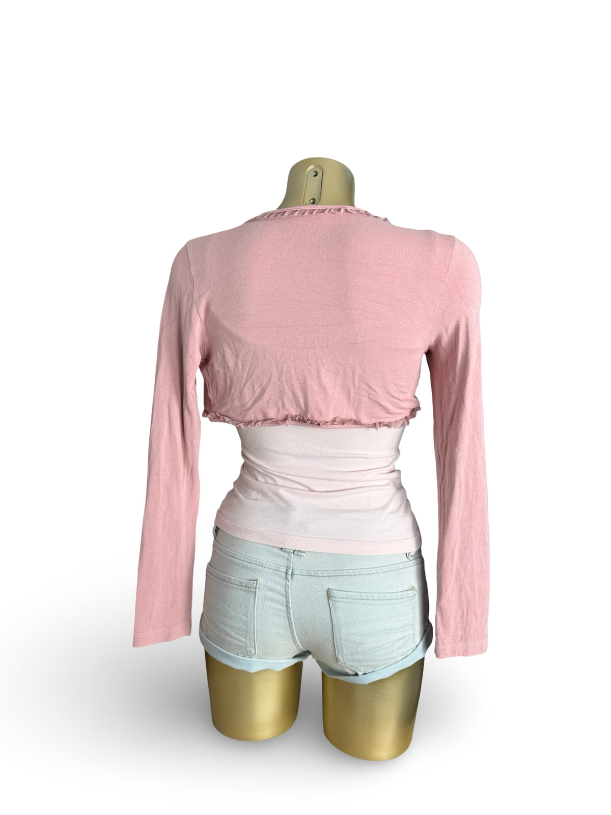 Pink cotton bolero top (L)