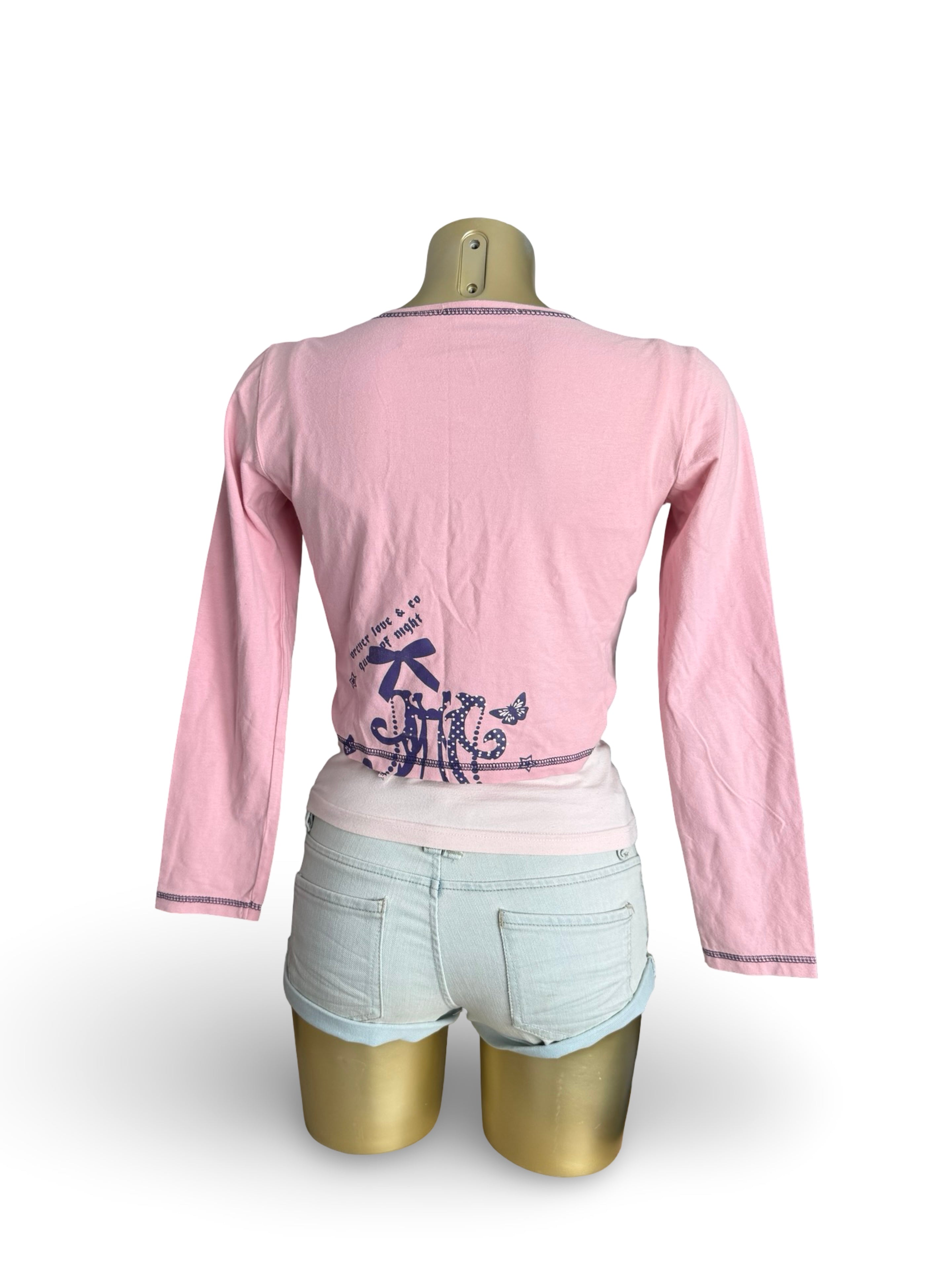 Baby pink tie up bolero top (S)
