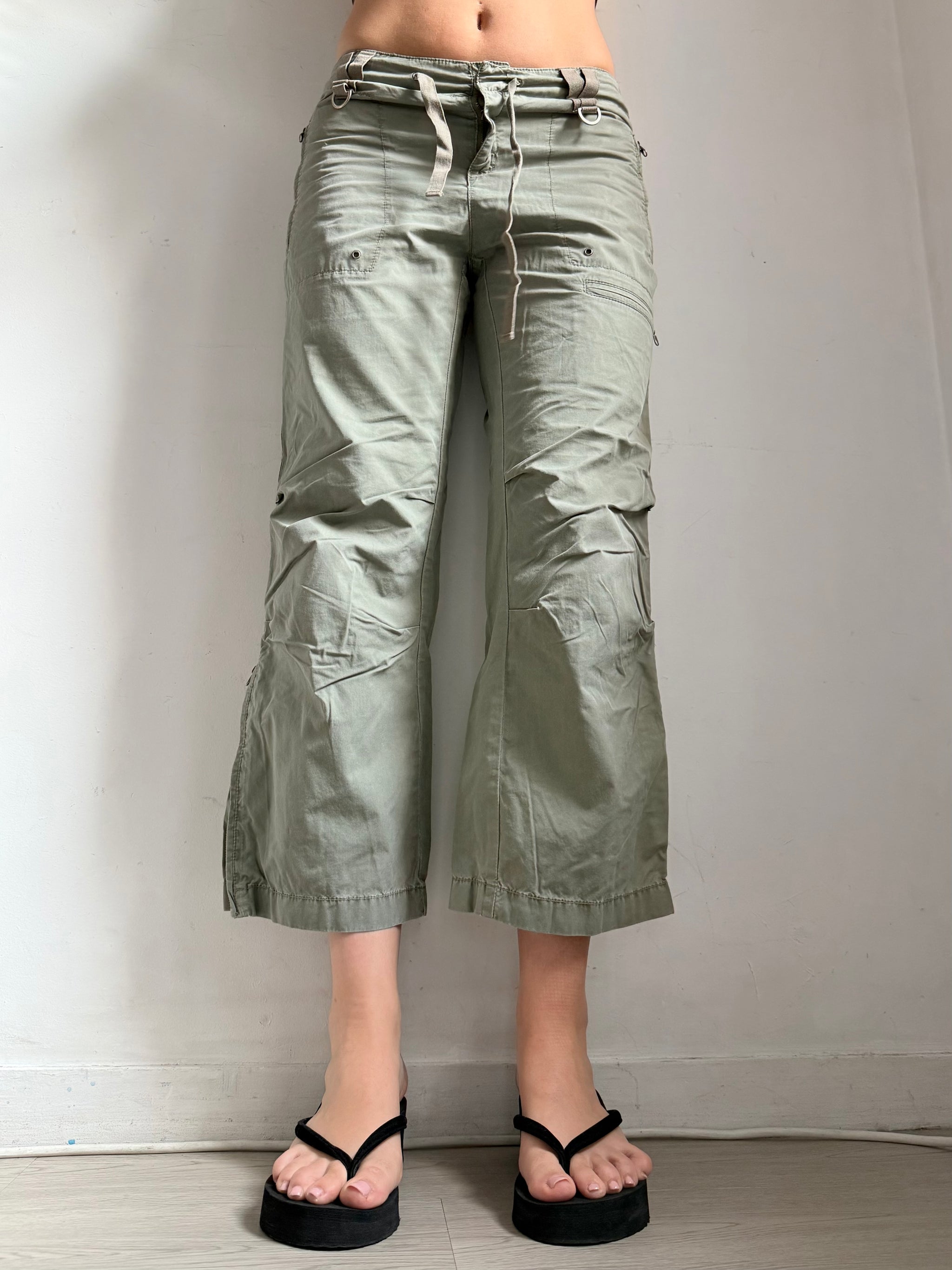 Khaki cargo cami pants (S)