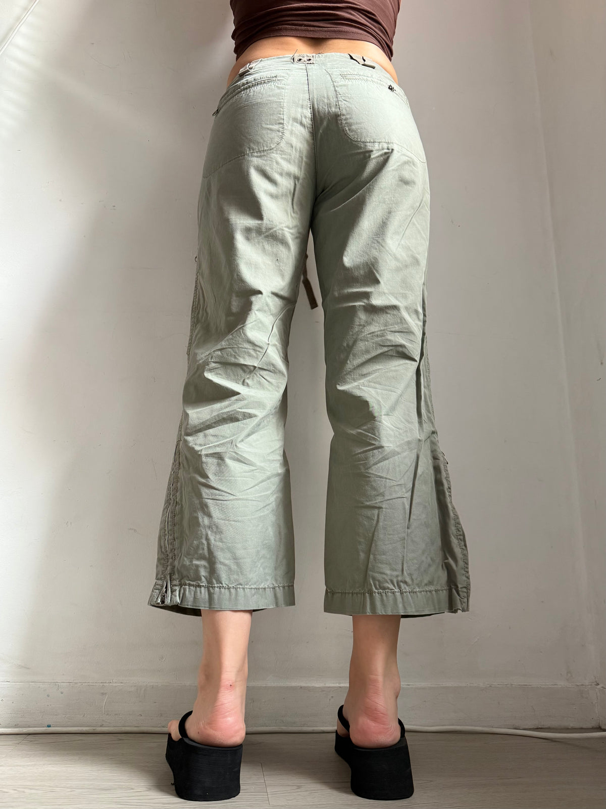 Khaki cargo cami pants (S)