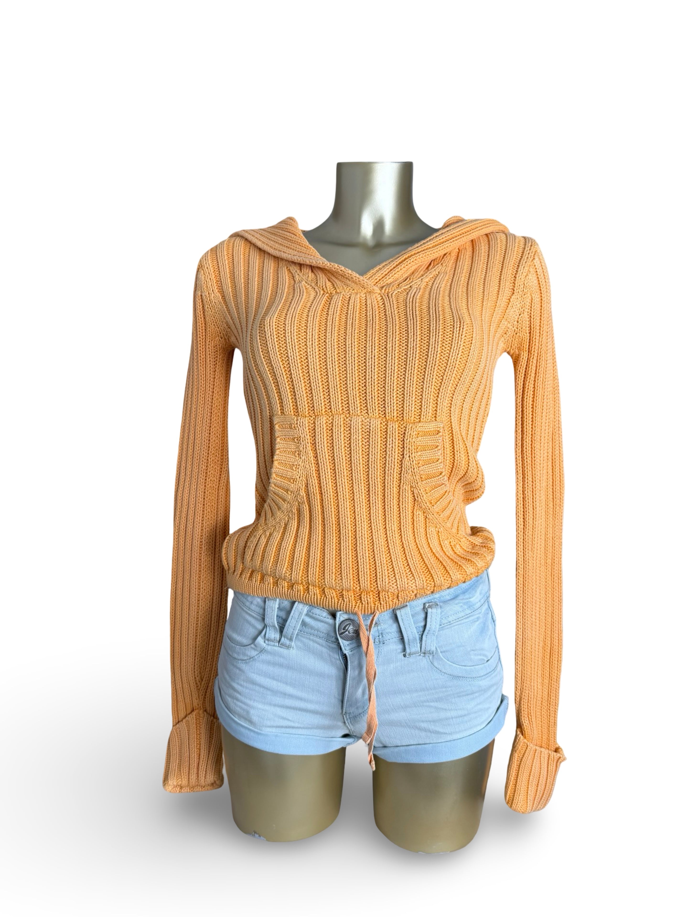 Orange hooded jumper (S)