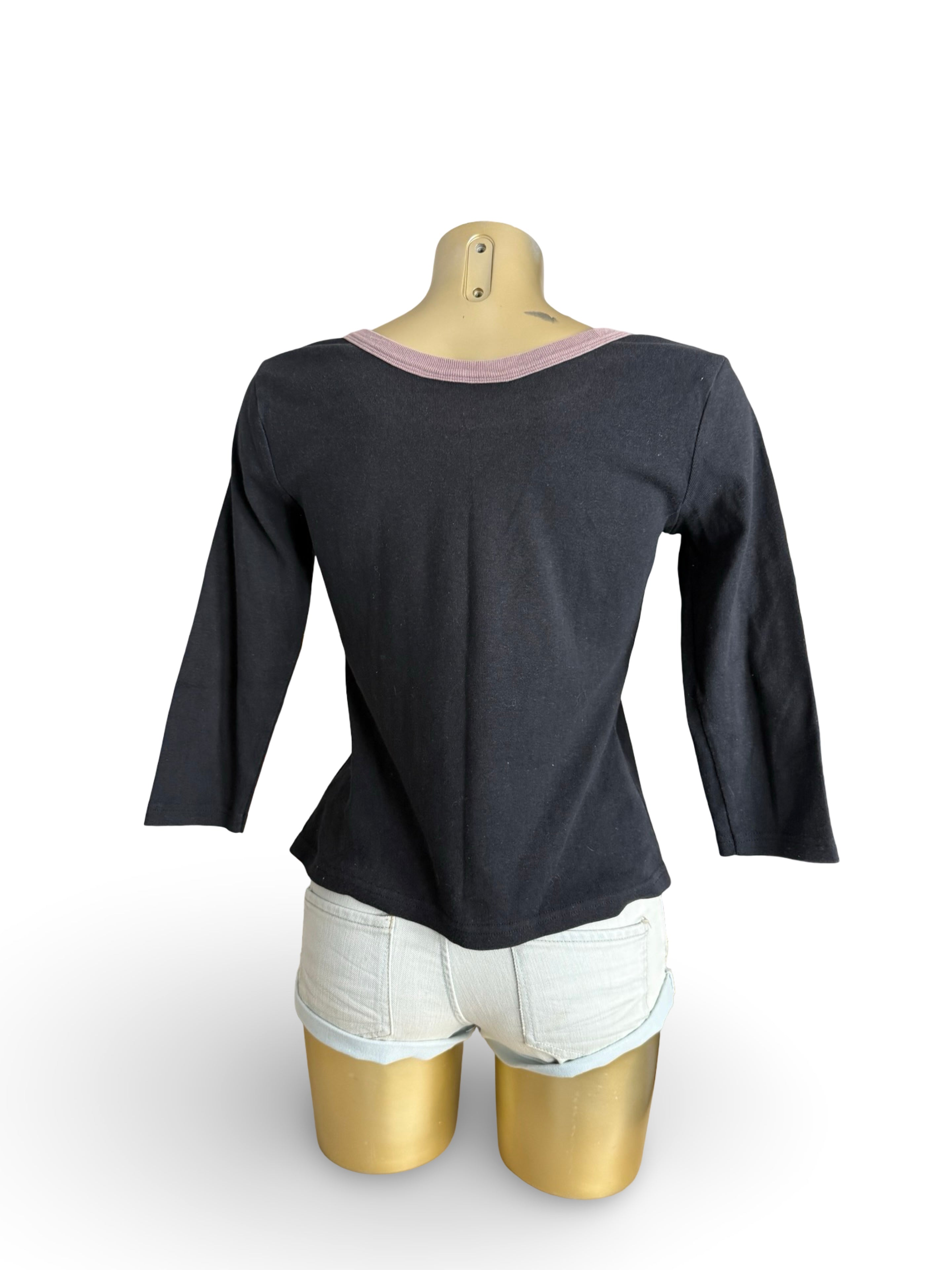 Black cotton graphic top (XL)