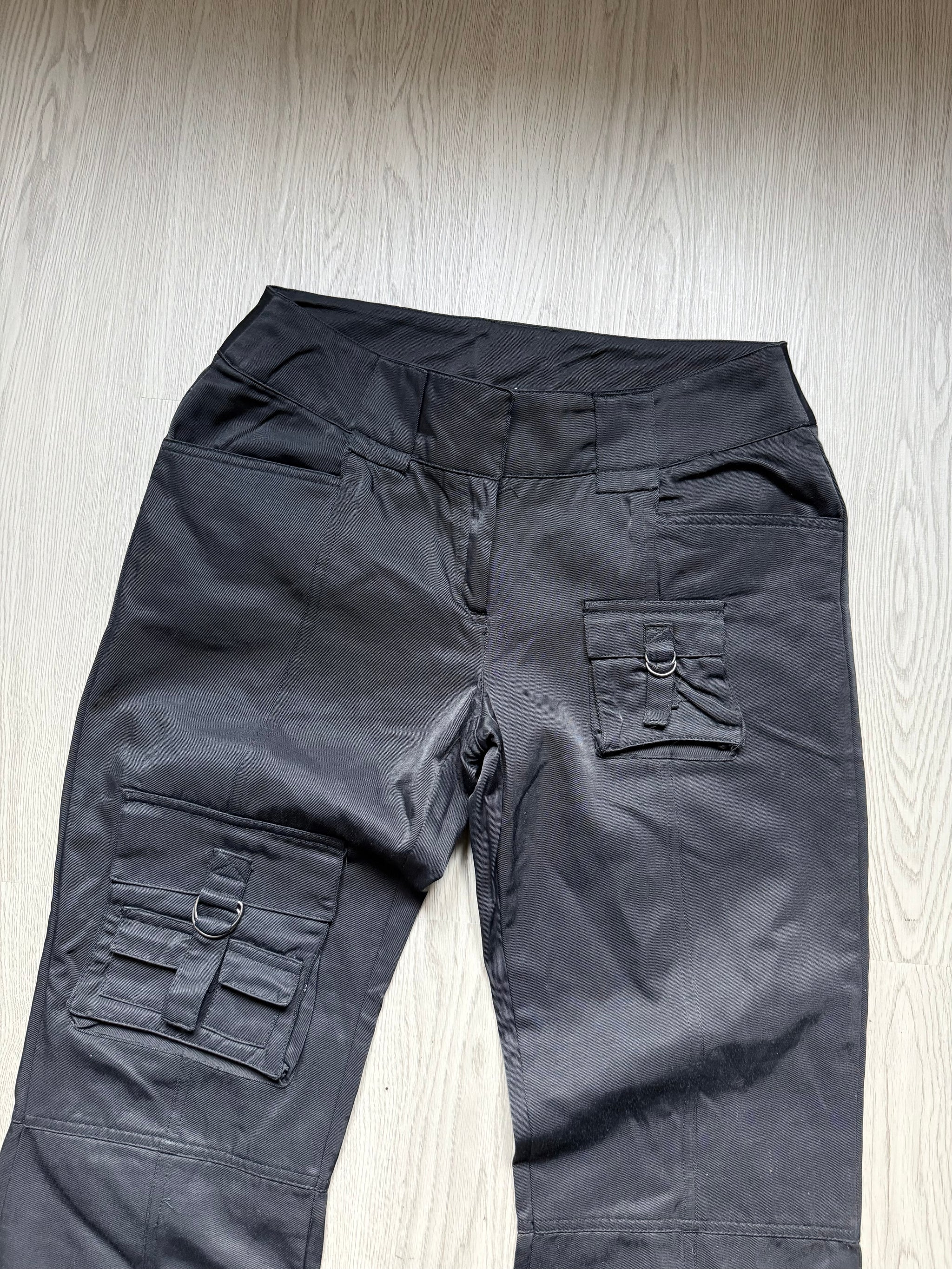 Black low waist cargo baggy pants (M)