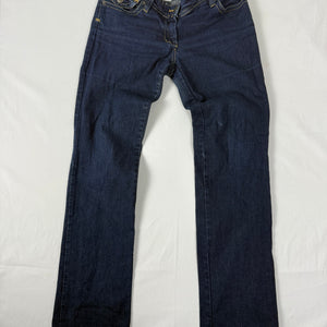 Blue navy stretchy low waist denim bootcut pants (S)